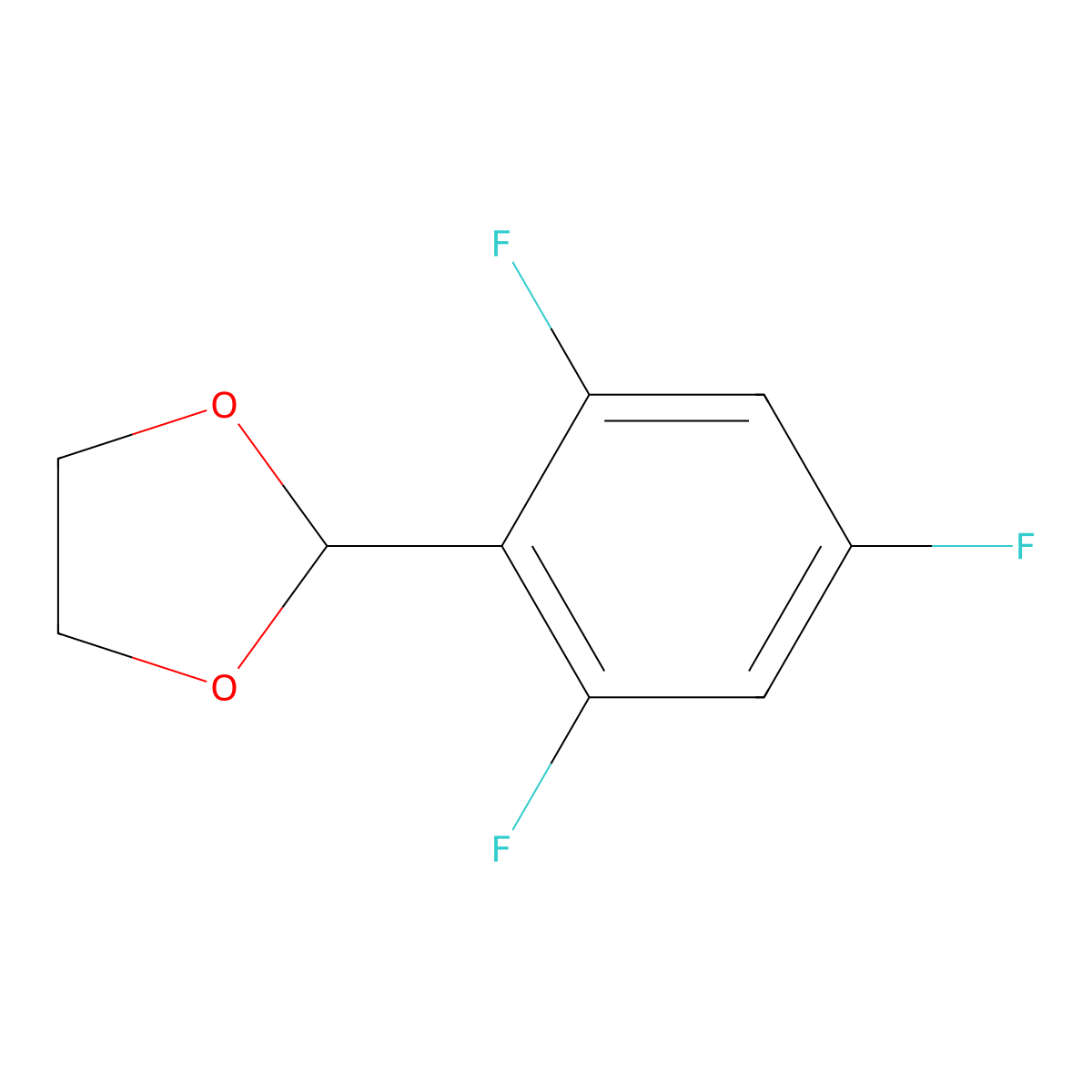 2-(2,4,6-Trifluorophenyl)-1,3-dioxolane molecular structure, CAS 773102-27-5