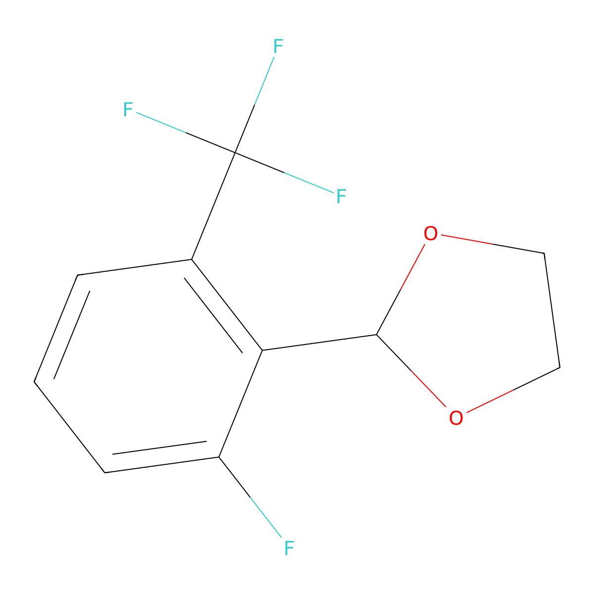 2-(2-Fluoro-6-(trifluoromethyl)phenyl)-1,3-dioxolane molecular structure, CAS 773102-30-0