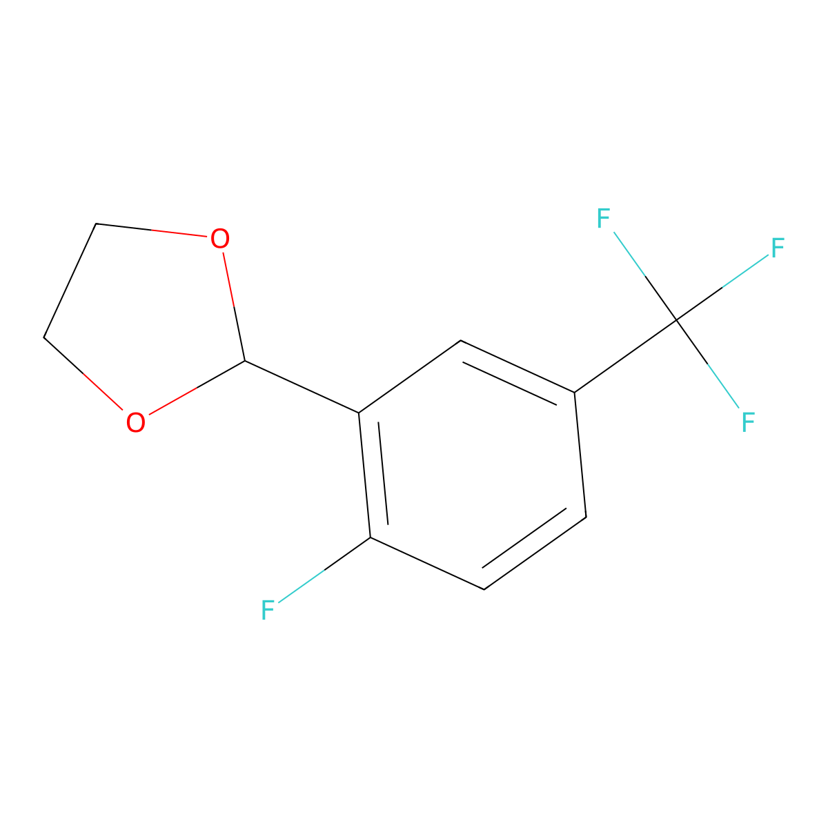 2-(2-Fluoro-5-(trifluoromethyl)phenyl)-1,3-dioxolane molecular structure, CAS 773102-32-2