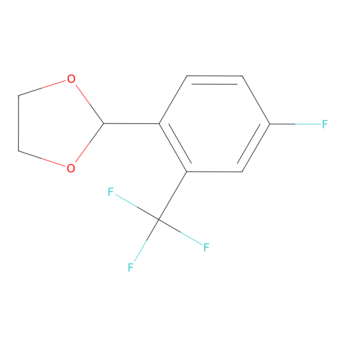 2-(4-Fluoro-2-(trifluoromethyl)phenyl)-1,3-dioxolane molecular structure, CAS 773102-34-4