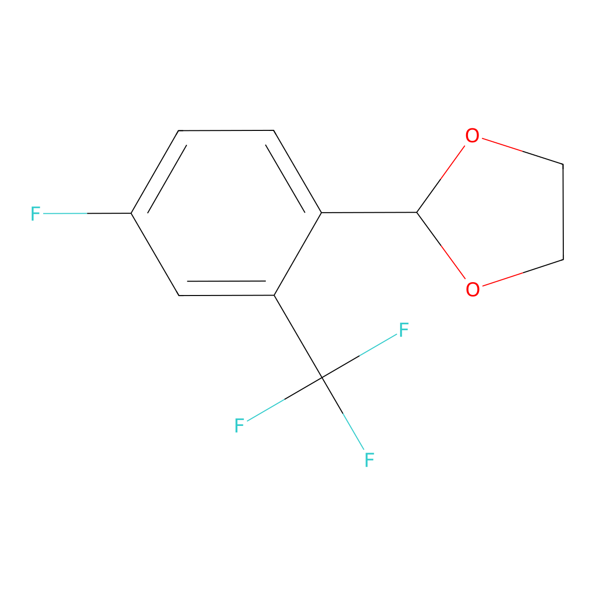 2-(4-Fluoro-2-(trifluoromethyl)phenyl)-1,3-dioxolane molecular structure, CAS 773102-34-4