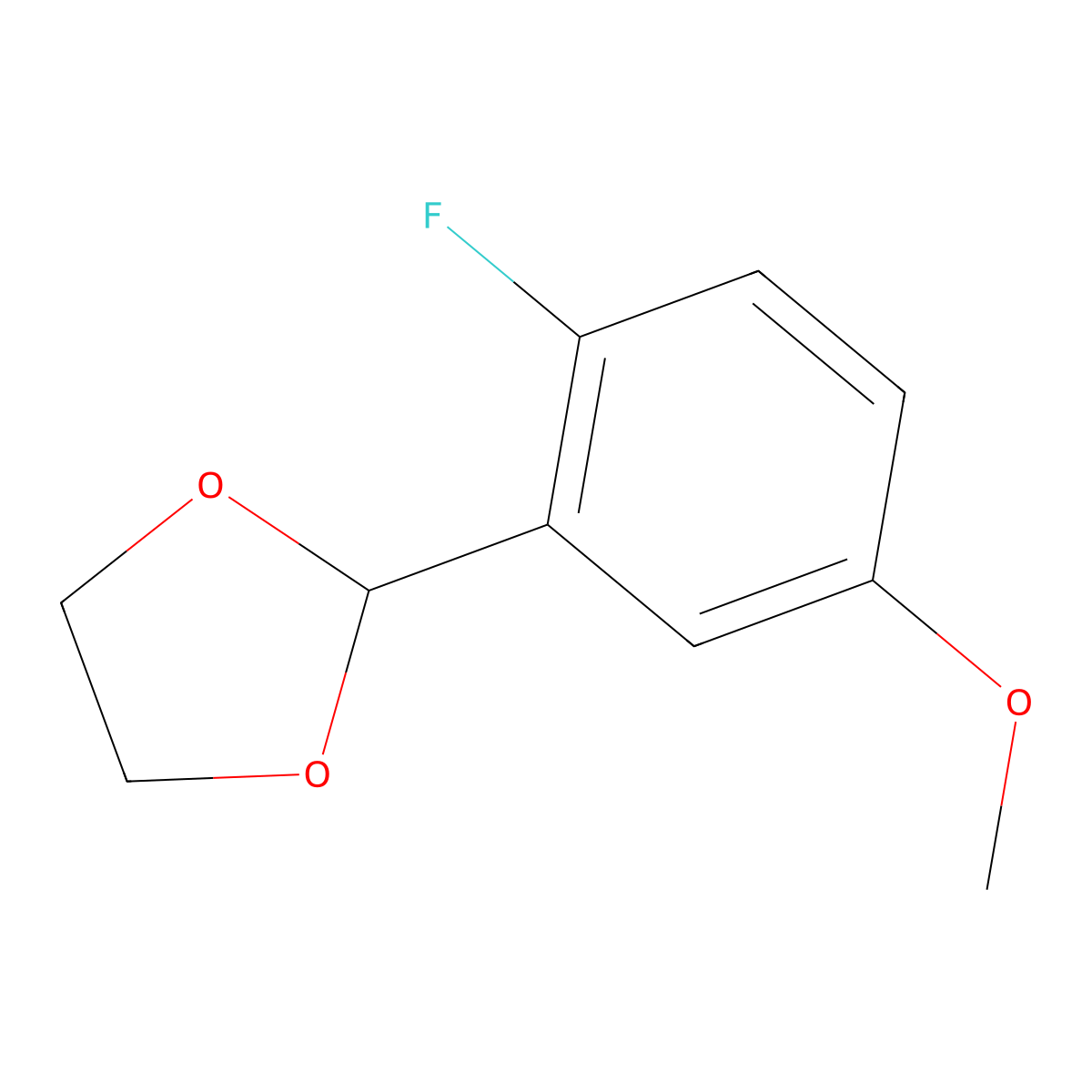2-(2-Fluoro-5-methoxyphenyl)-1,3-dioxolane molecular structure, CAS 773102-36-6