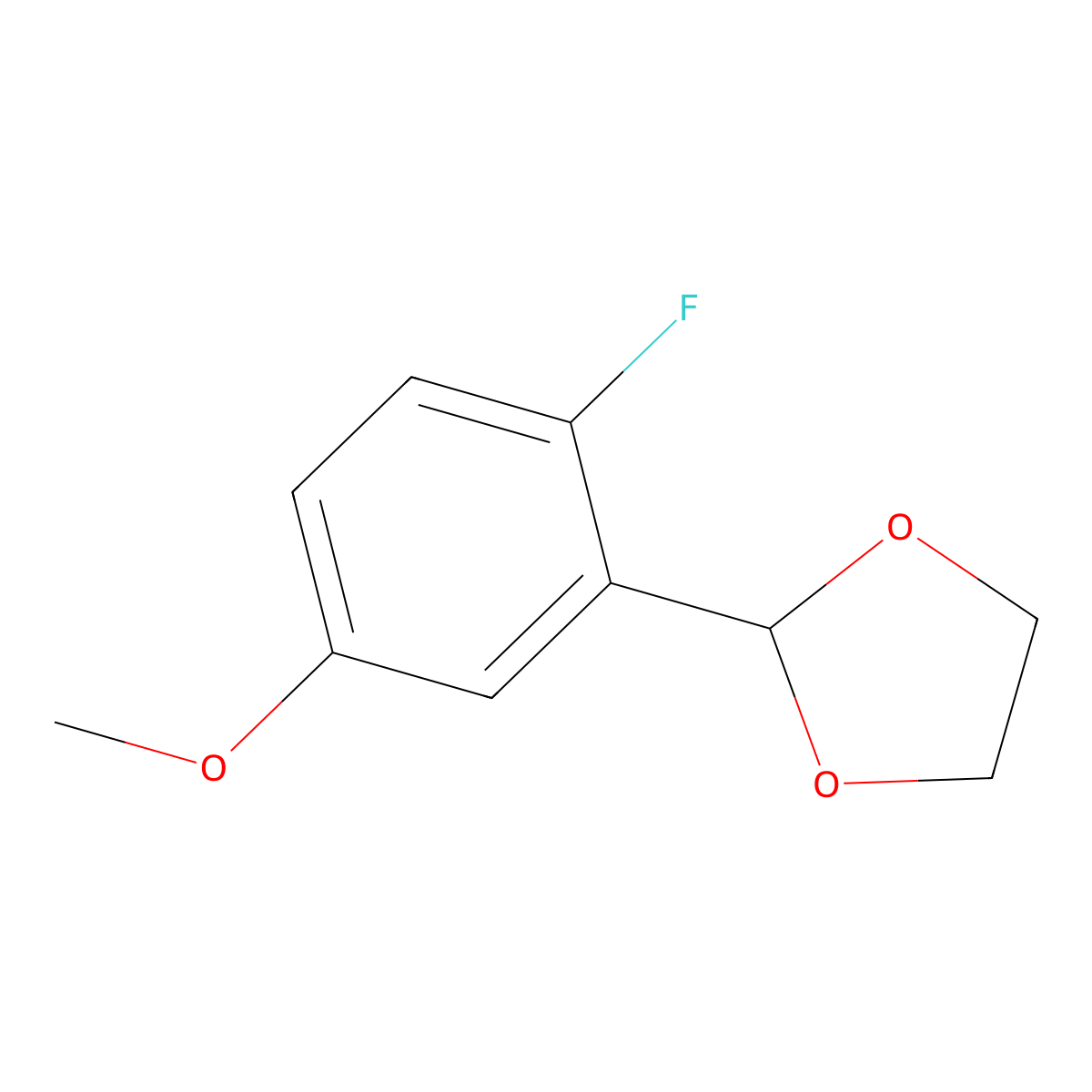 2-(2-Fluoro-5-methoxyphenyl)-1,3-dioxolane molecular structure, CAS 773102-36-6