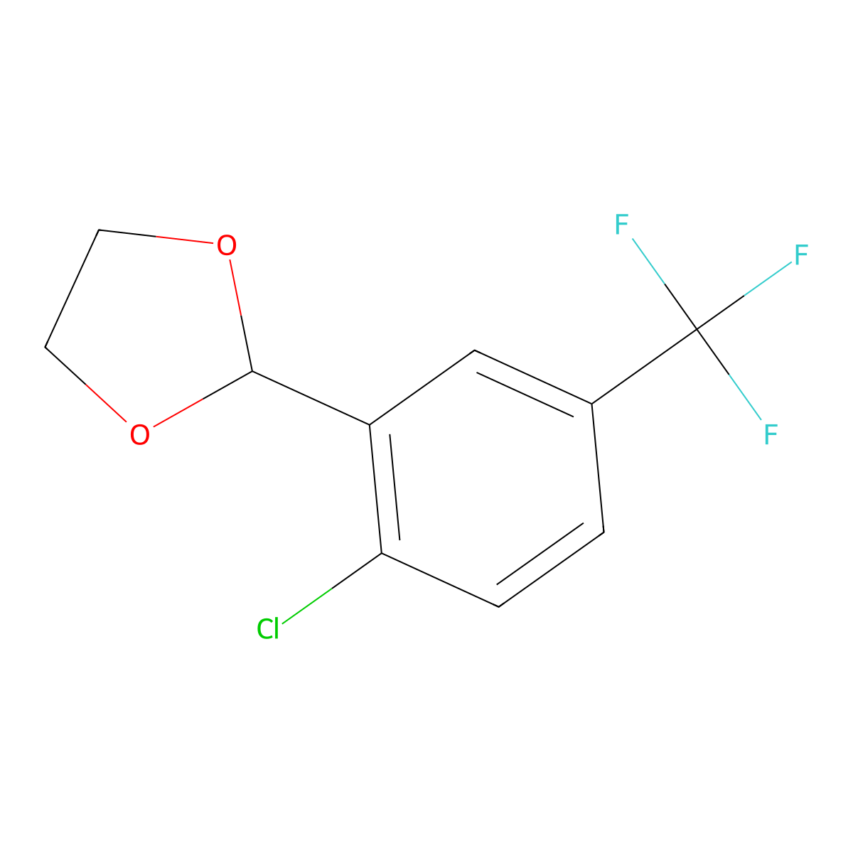 2-[2-Chloro-5-(trifluoromethyl)phenyl]-1,3-dioxolane molecular structure, CAS 773102-61-7
