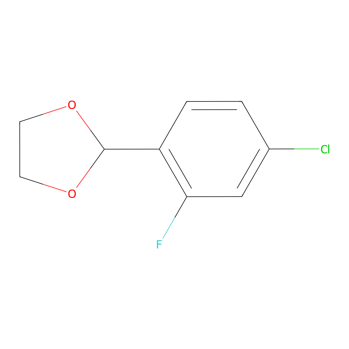 2-(4-Chloro-2-fluorophenyl)-1,3-dioxolane molecular structure, CAS 773102-67-3