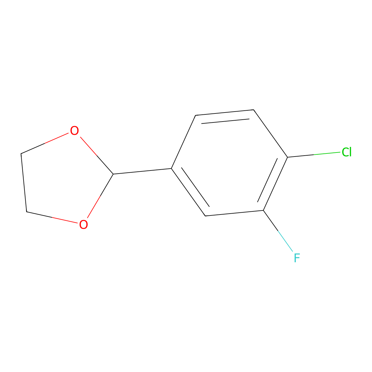 2-(4-Chloro-3-fluorophenyl)-1,3-dioxolane molecular structure, CAS 773102-68-4