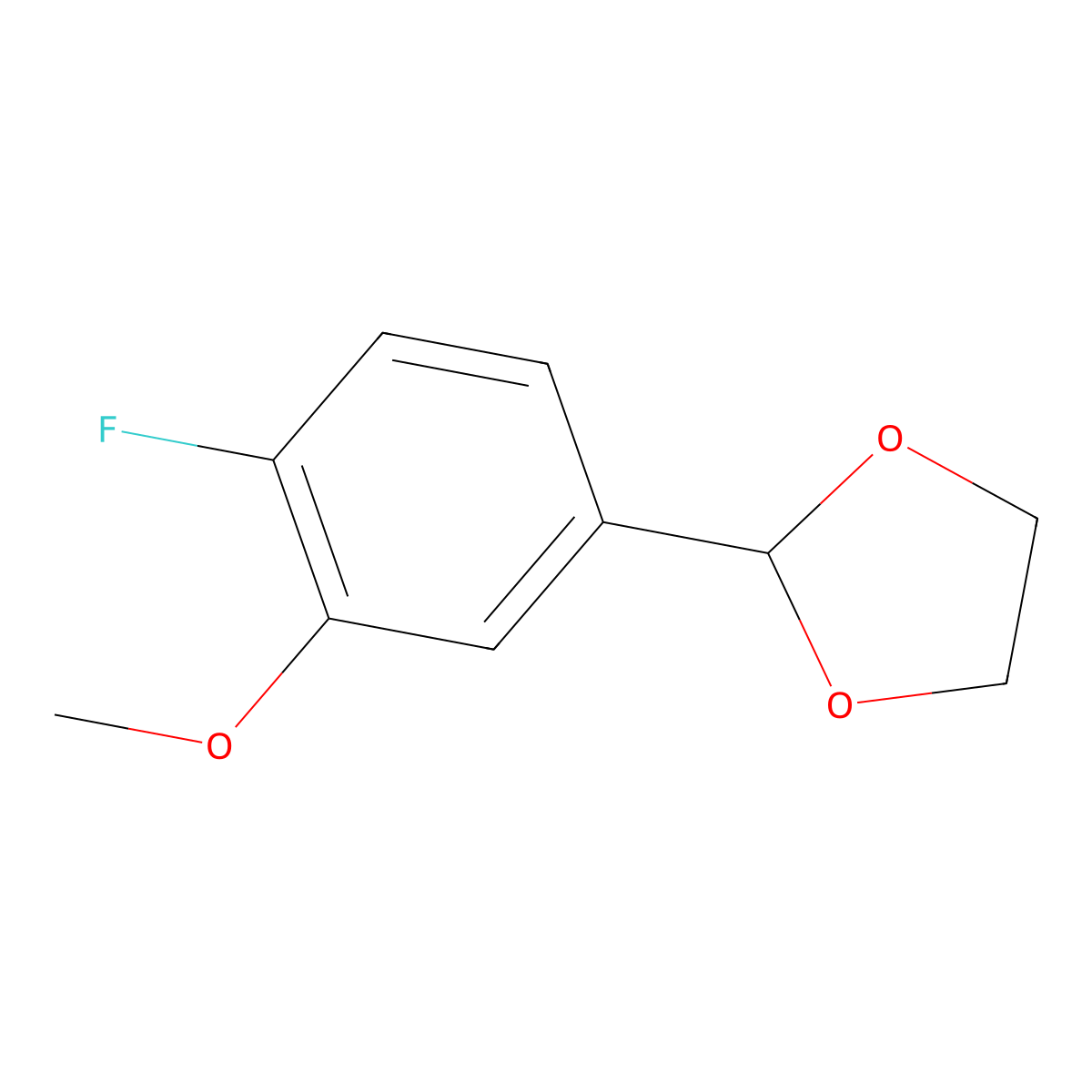 2-(4-Fluoro-3-methoxyphenyl)-1,3-dioxolane molecular structure, CAS 773102-69-5