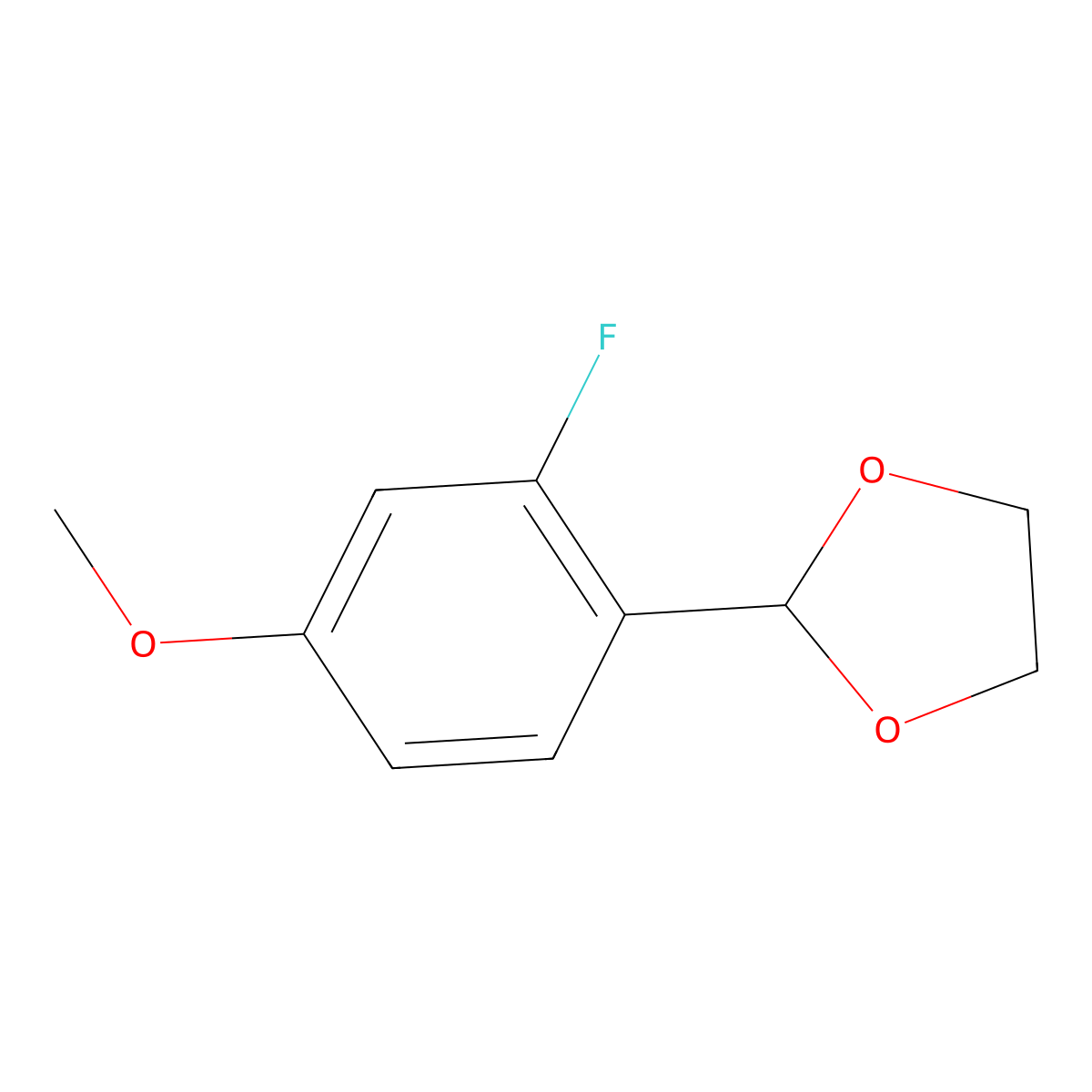 2-(2-Fluoro-4-methoxyphenyl)-1,3-dioxolane molecular structure, CAS 773103-05-2