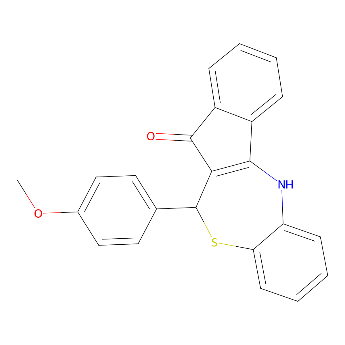 6-(4-methoxyphenyl)-6H-benzo[b]indeno[1,2-e][1,4]thiazepin-5-ol molecular structure, CAS 773103-42-7