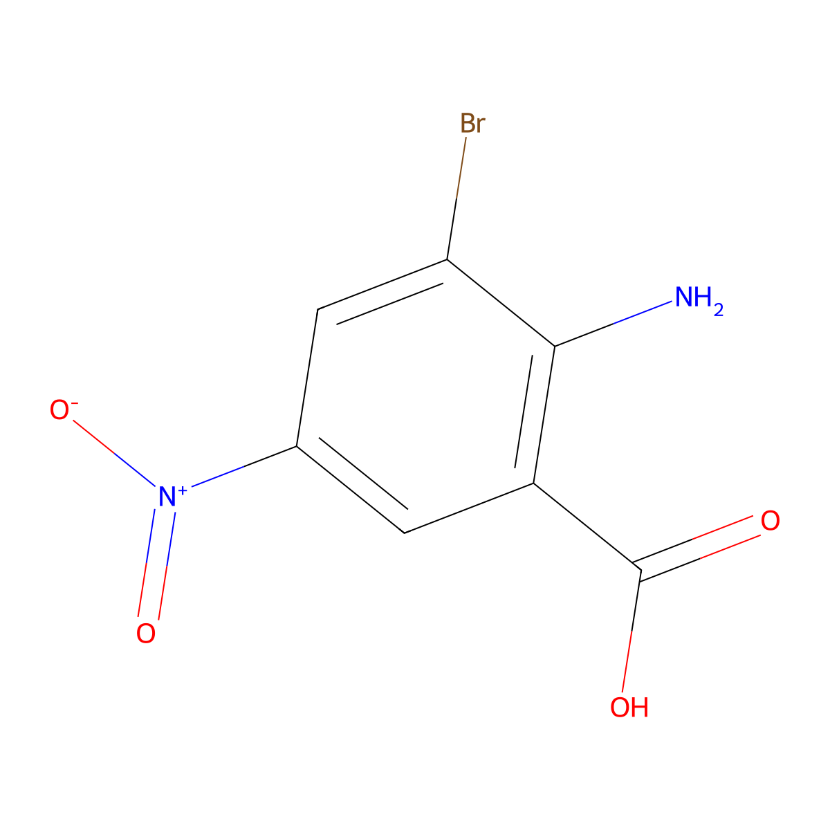 2-Amino-3-bromo-5-nitrobenzoic acid molecular structure, CAS 773108-00-2