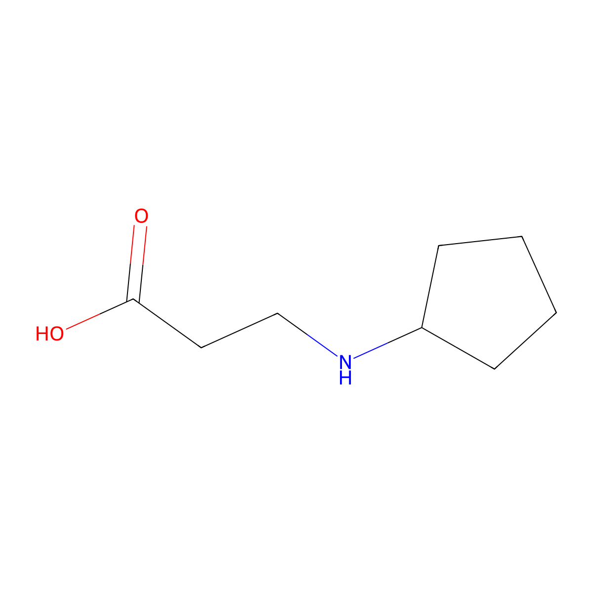 3-(Cyclopentylamino)propanoic acid molecular structure, CAS 773108-12-6