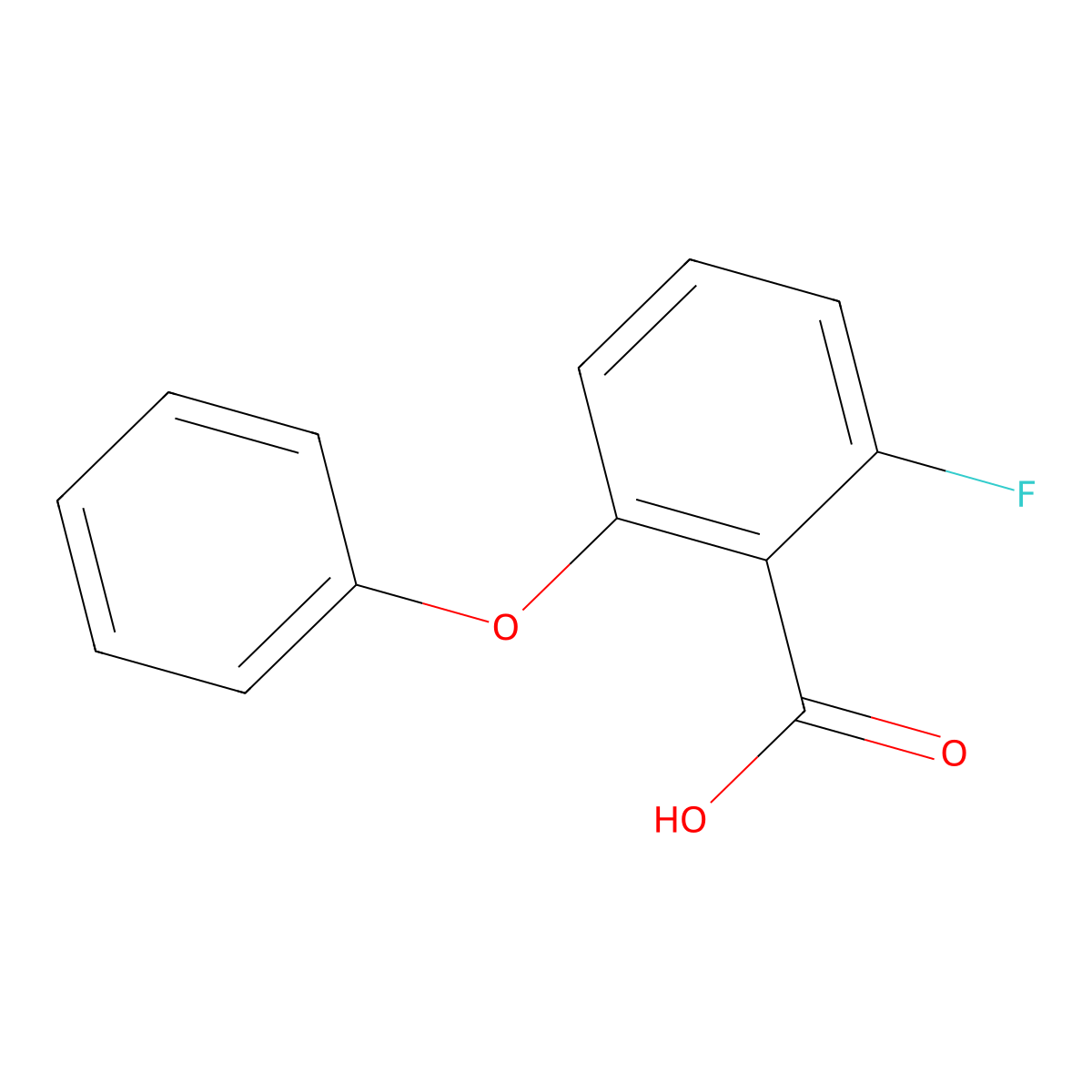 2-Fluoro-6-phenoxybenzoic acid molecular structure, CAS 773108-30-8