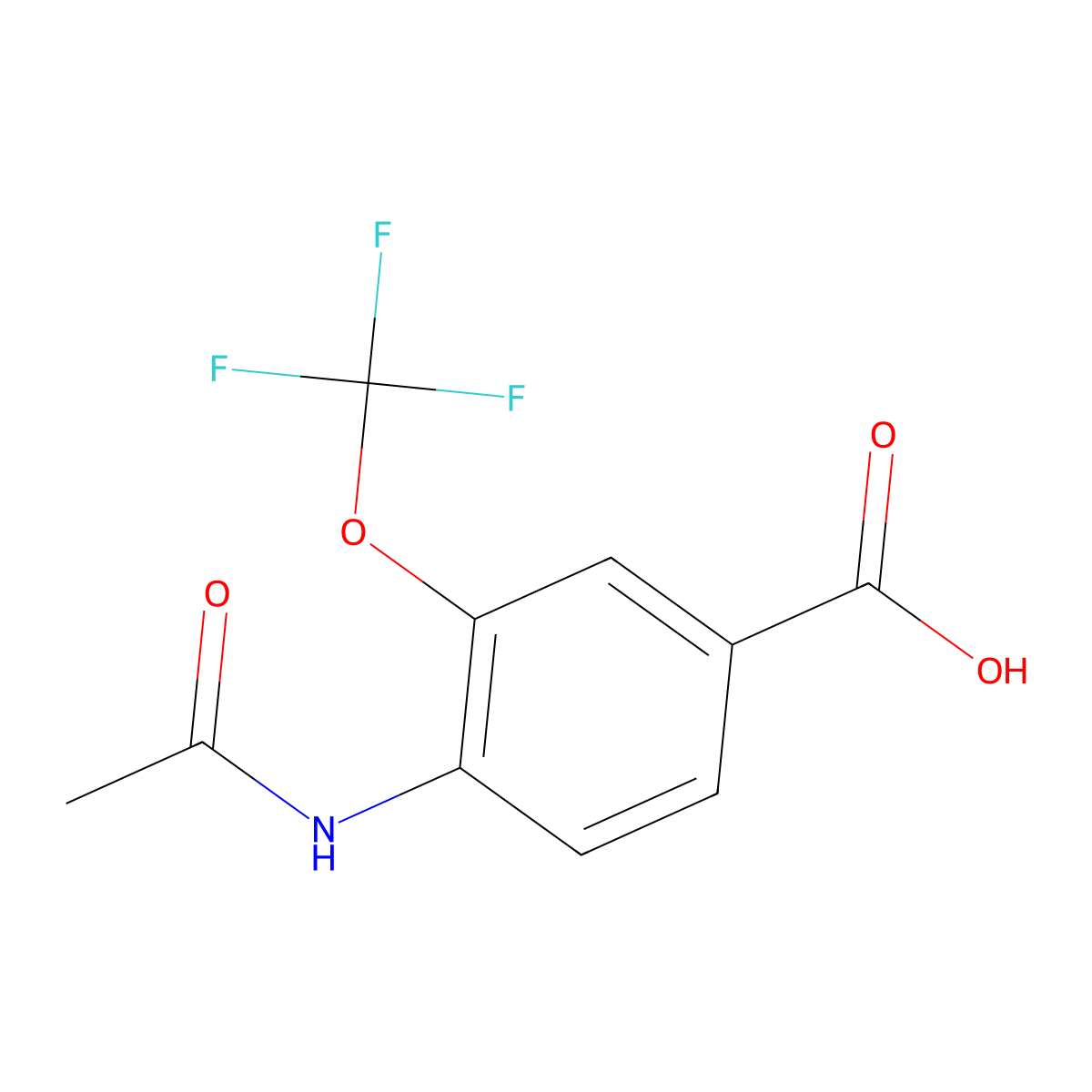 4-Acetamido-3-(trifluoromethoxy)benzoic acid molecular structure, CAS 773108-62-6
