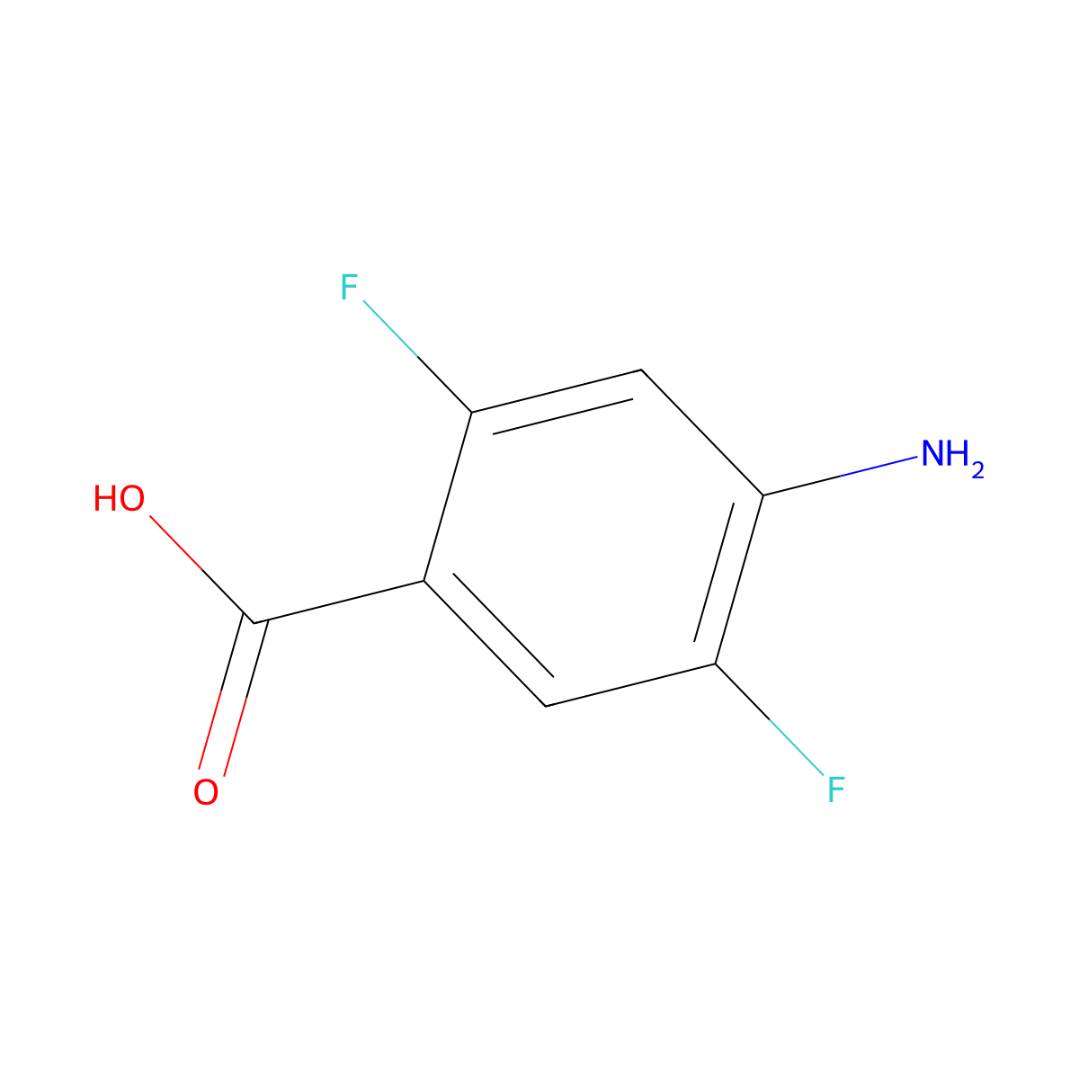 4-Amino-2,5-difluorobenzoic acid molecular structure, CAS 773108-64-8