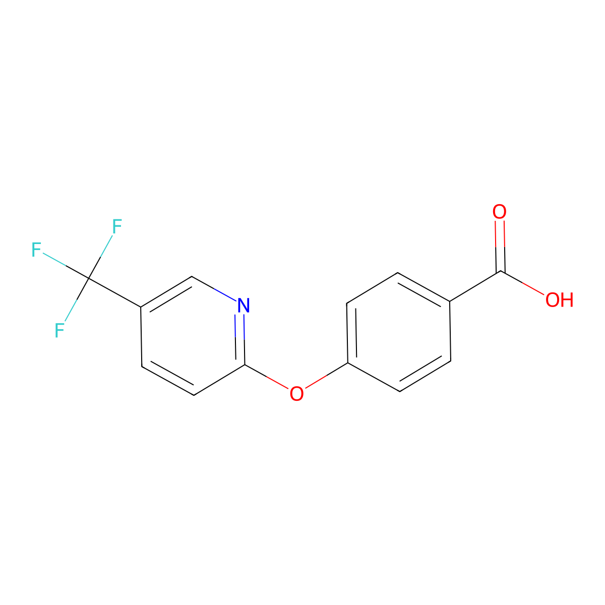 4-{[5-(Trifluoromethyl)pyridin-2-yl]oxy}benzoic acid molecular structure, CAS 773108-67-1