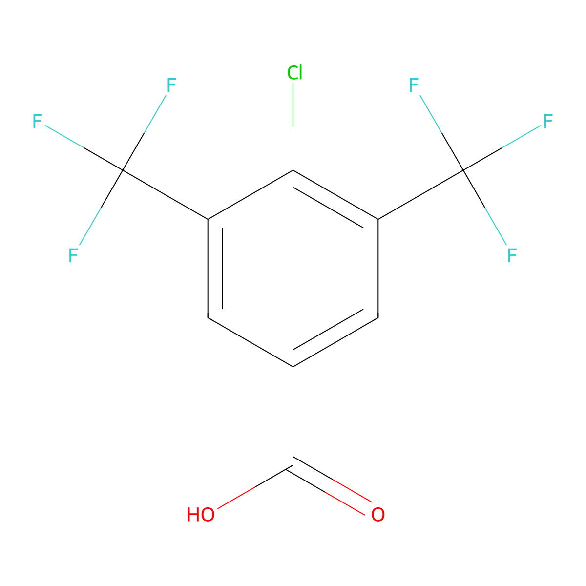 4-Chloro-3,5-bis(trifluoromethyl)benzoic acid molecular structure, CAS 773108-93-3