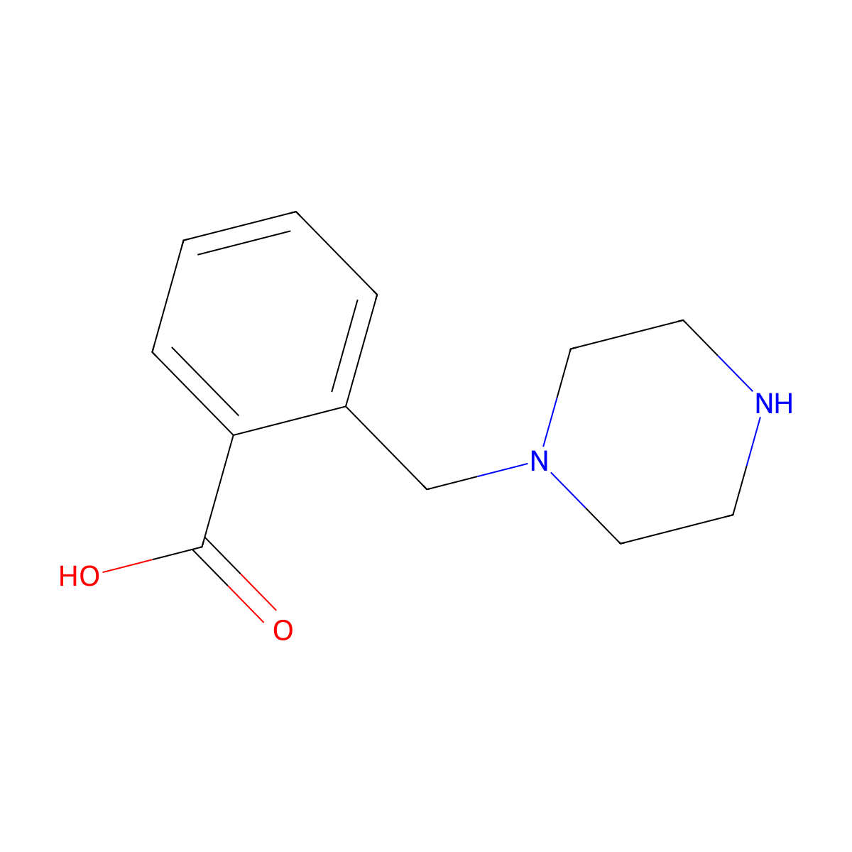 2-(Piperazin-1-ylmethyl)benzoic acid molecular structure, CAS 773109-06-1