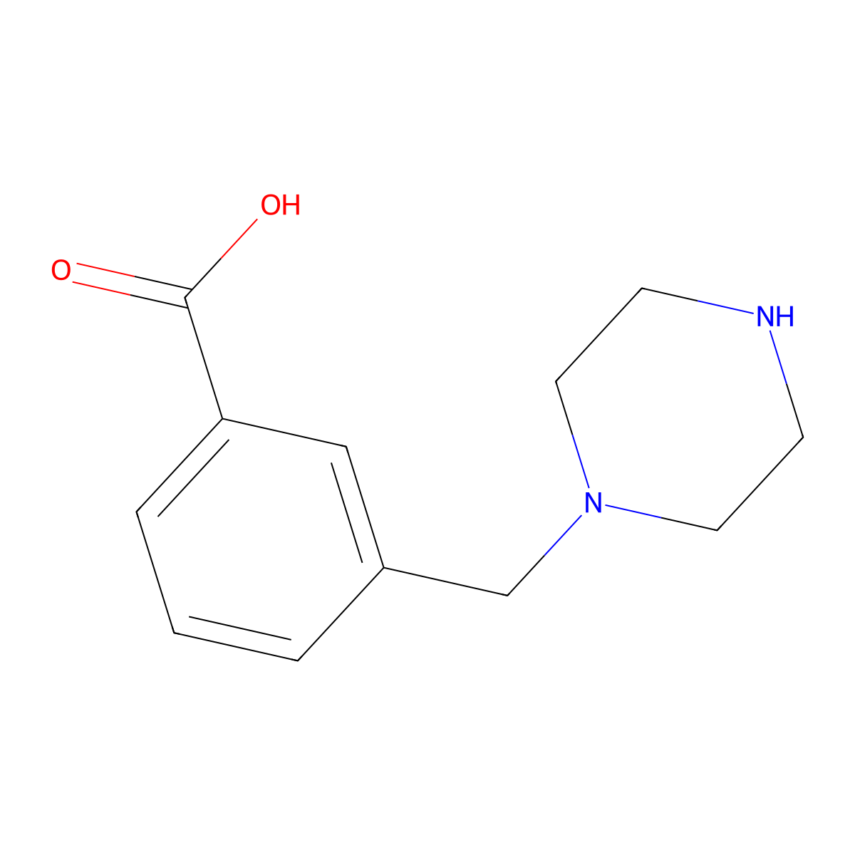 3-(Piperazin-1-ylmethyl)benzoic acid molecular structure, CAS 773109-07-2