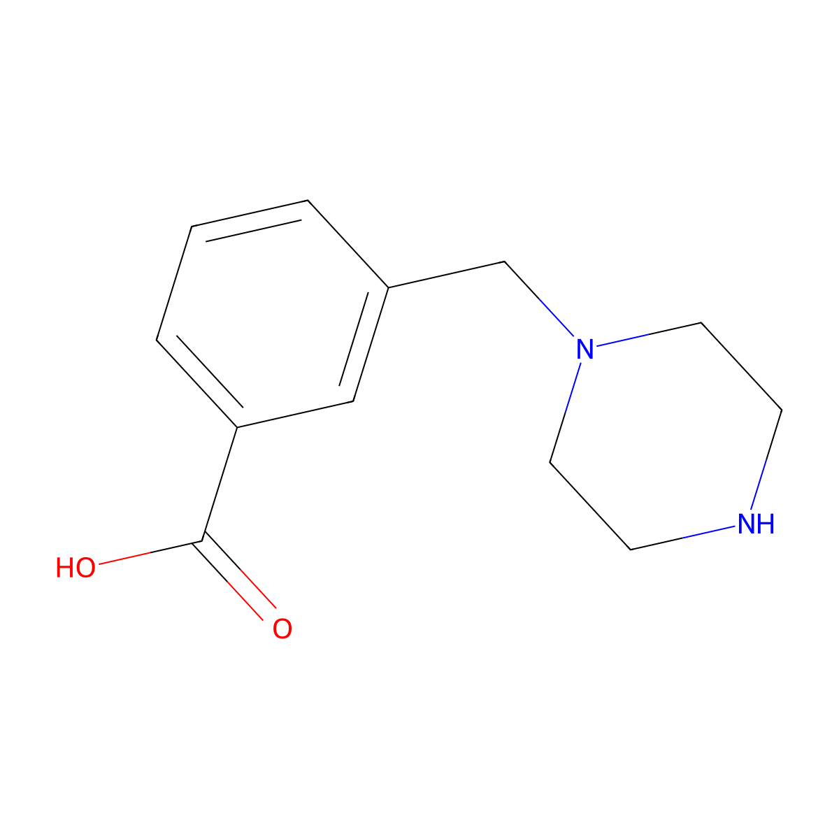 3-(Piperazin-1-ylmethyl)benzoic acid molecular structure, CAS 773109-07-2