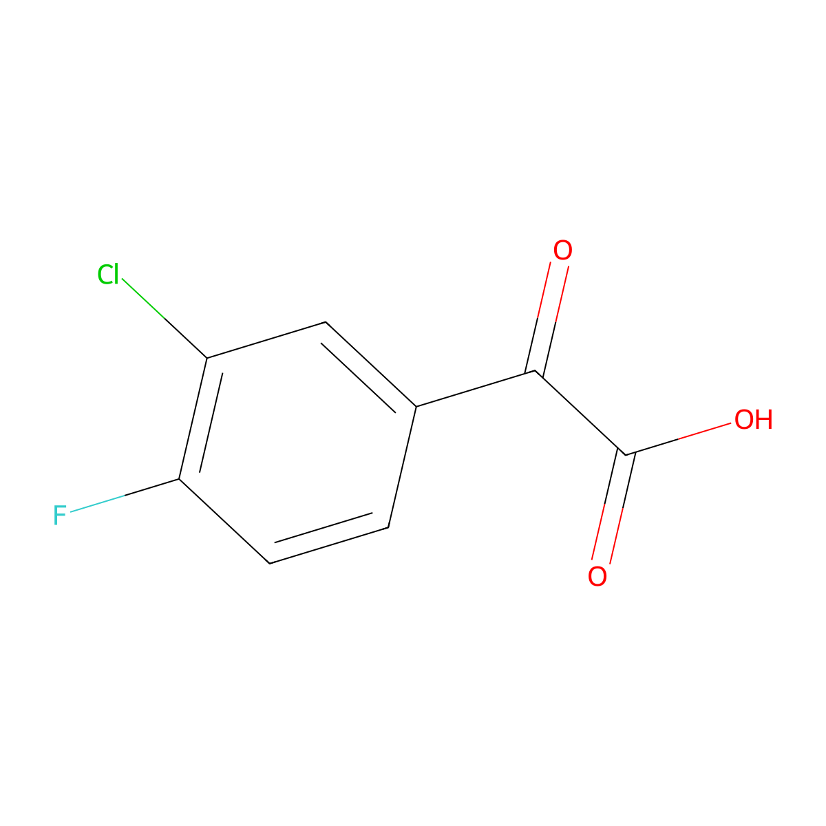 2-(3-Chloro-4-fluorophenyl)-2-oxoacetic acid molecular structure, CAS 773109-09-4