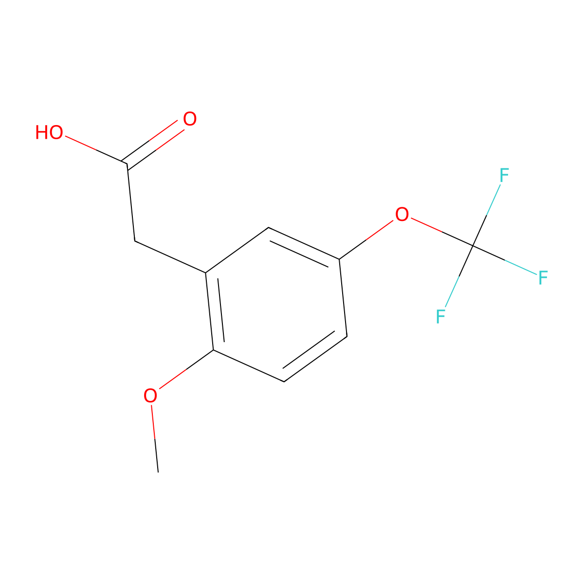 2-Methoxy-5-(trifluoromethoxy)phenylacetic acid molecular structure, CAS 773109-13-0