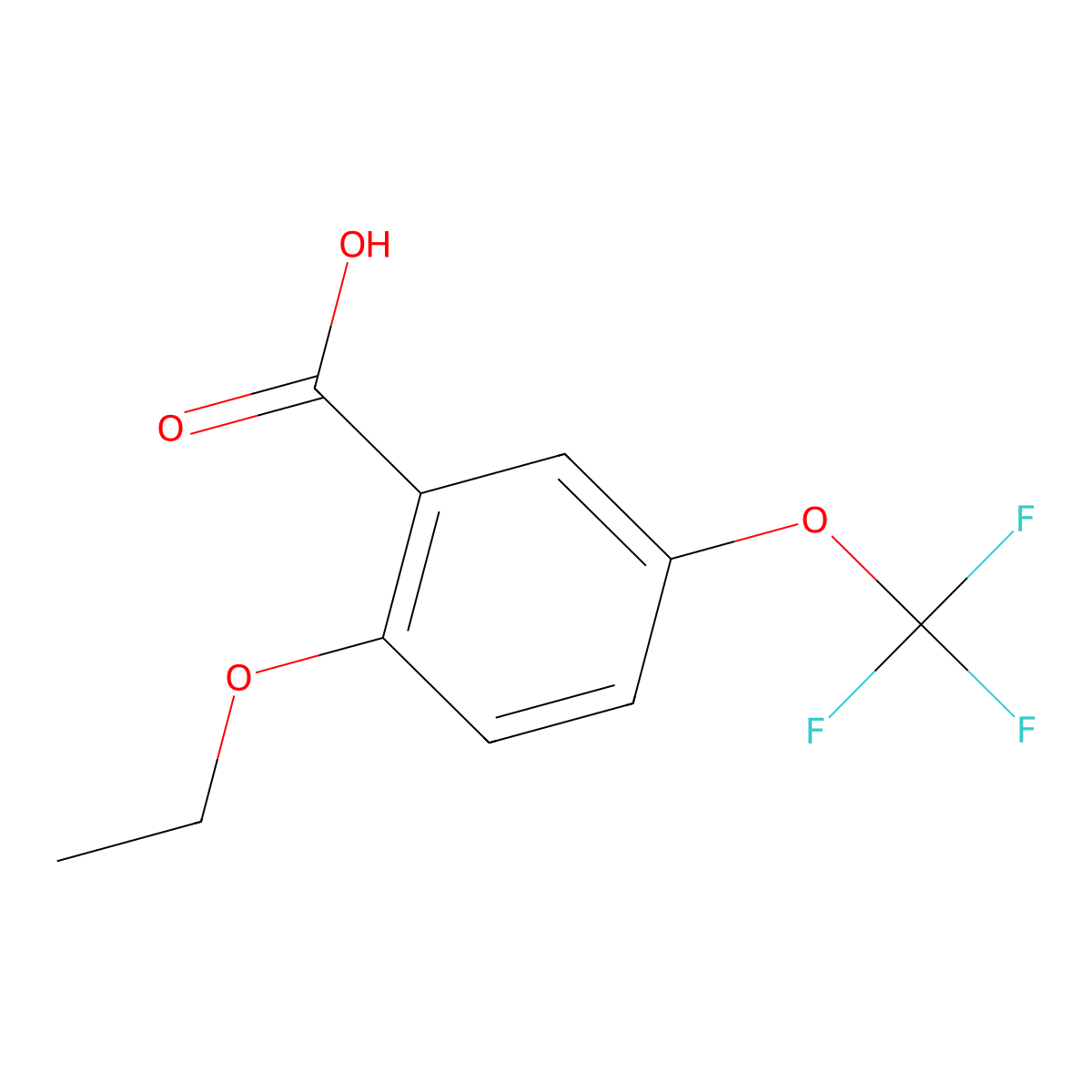 2-Ethoxy-5-(trifluoromethoxy)benzoic acid molecular structure, CAS 773109-17-4