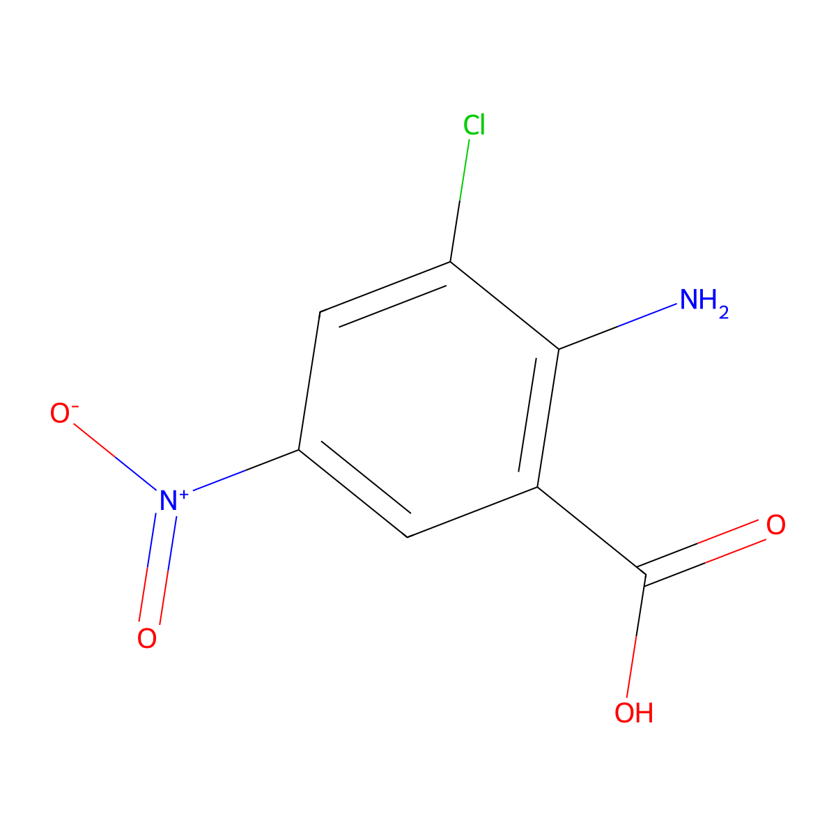 2-Amino-3-chloro-5-nitrobenzoic acid molecular structure, CAS 773109-32-3