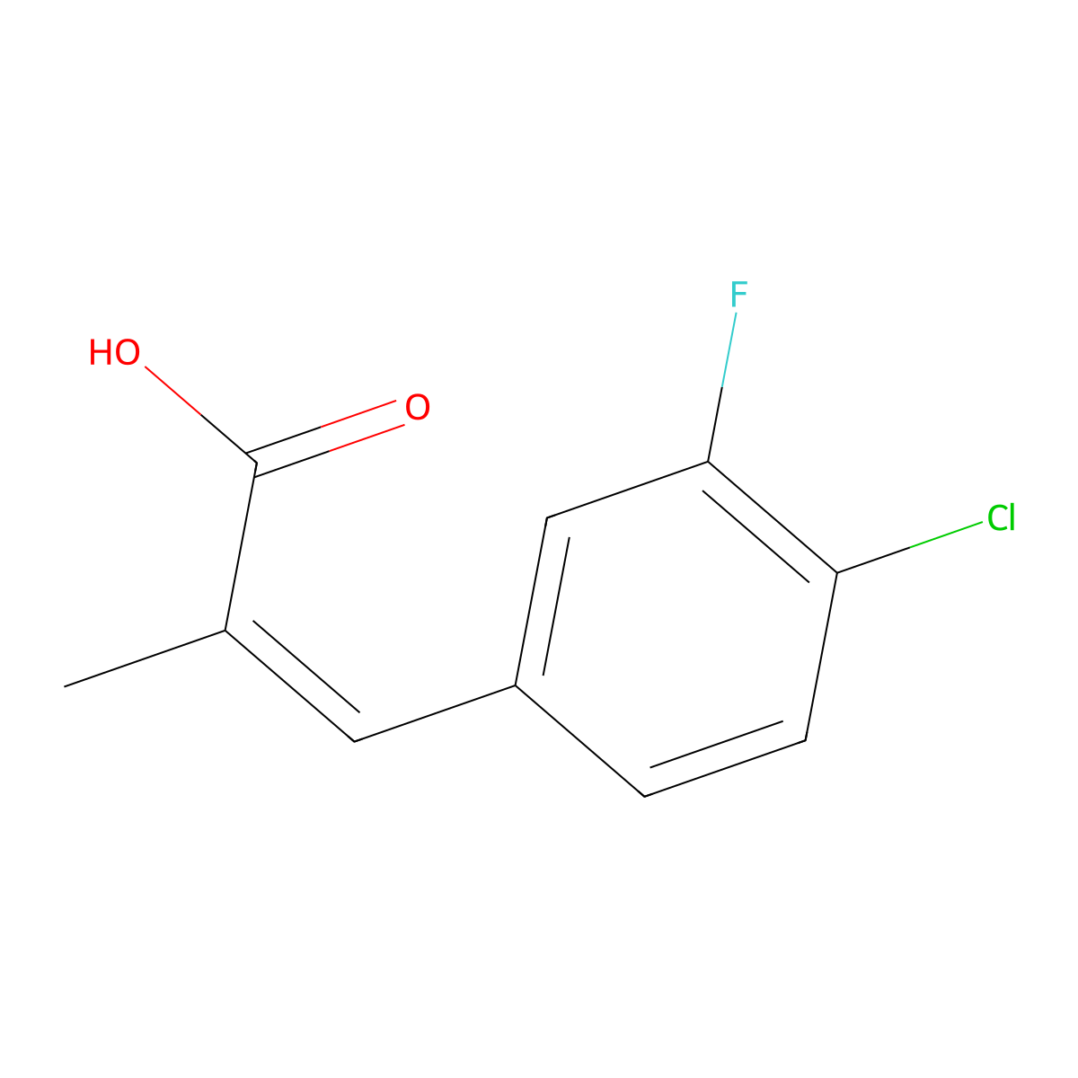 (2E)-3-(4-chloro-3-fluorophenyl)-2-methylprop-2-enoic acid molecular structure, CAS 773111-09-4