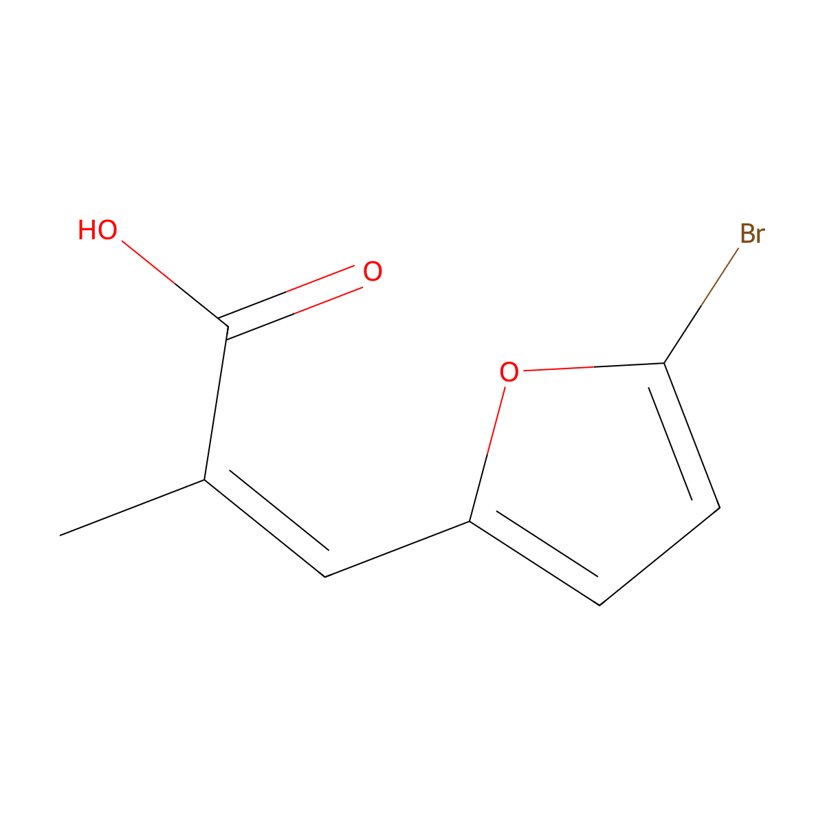 3-(5-Bromofuran-2-yl)-2-methylprop-2-enoic acid molecular structure, CAS 773112-39-3