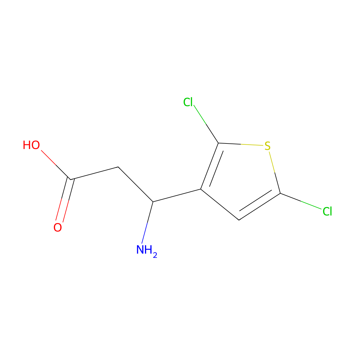 3-Amino-3-(2,5-dichlorothiophen-3-YL)propanoic acid molecular structure, CAS 773117-63-8