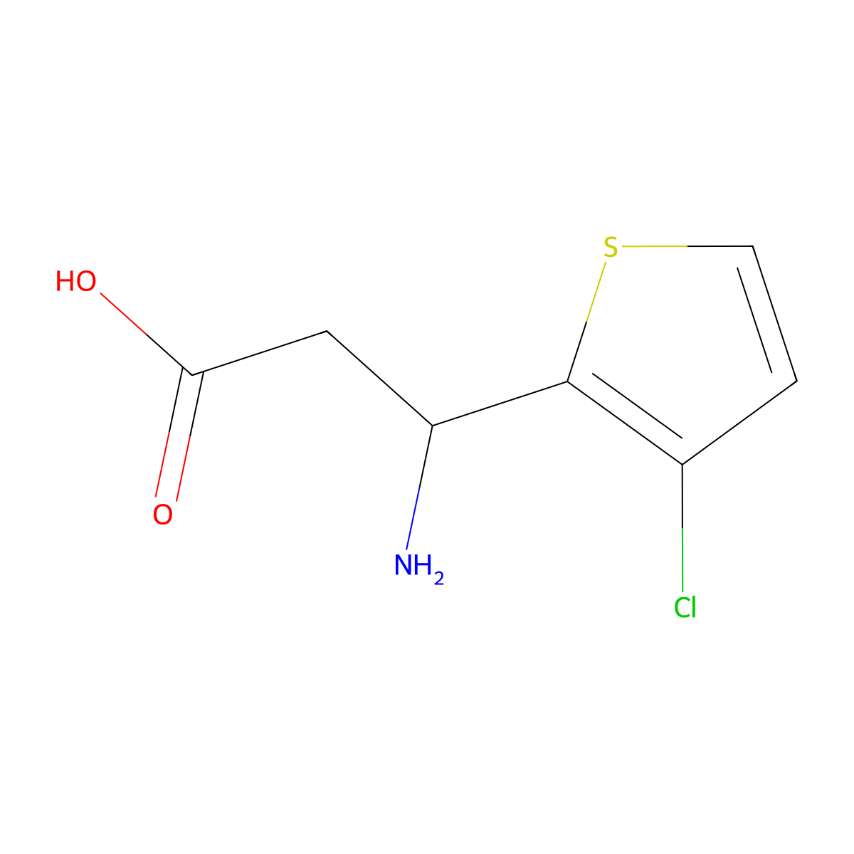 3-Amino-3-(3-chlorothiophen-2-yl)propanoic acid molecular structure, CAS 773117-88-7