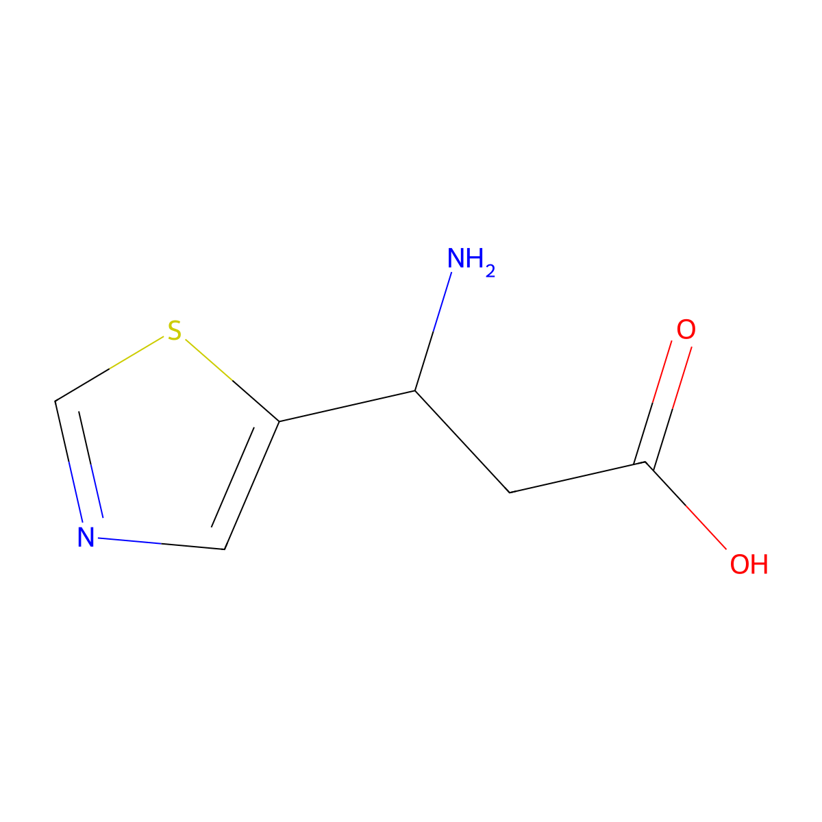3-Amino-3-(1,3-thiazol-5-yl)propanoic acid molecular structure, CAS 773118-16-4