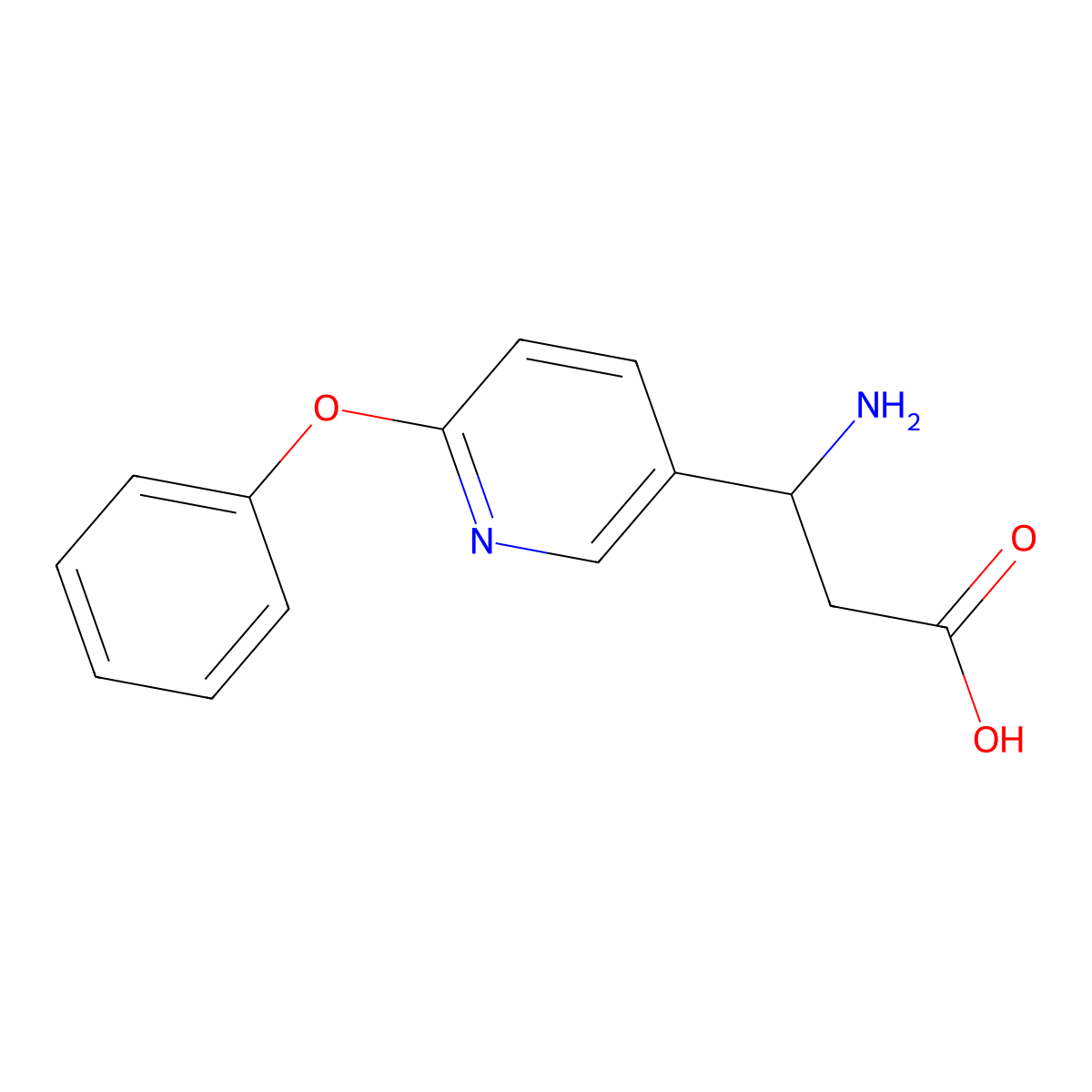 3-Amino-3-(6-phenoxypyridin-3-yl)propanoic acid molecular structure, CAS 773118-62-0
