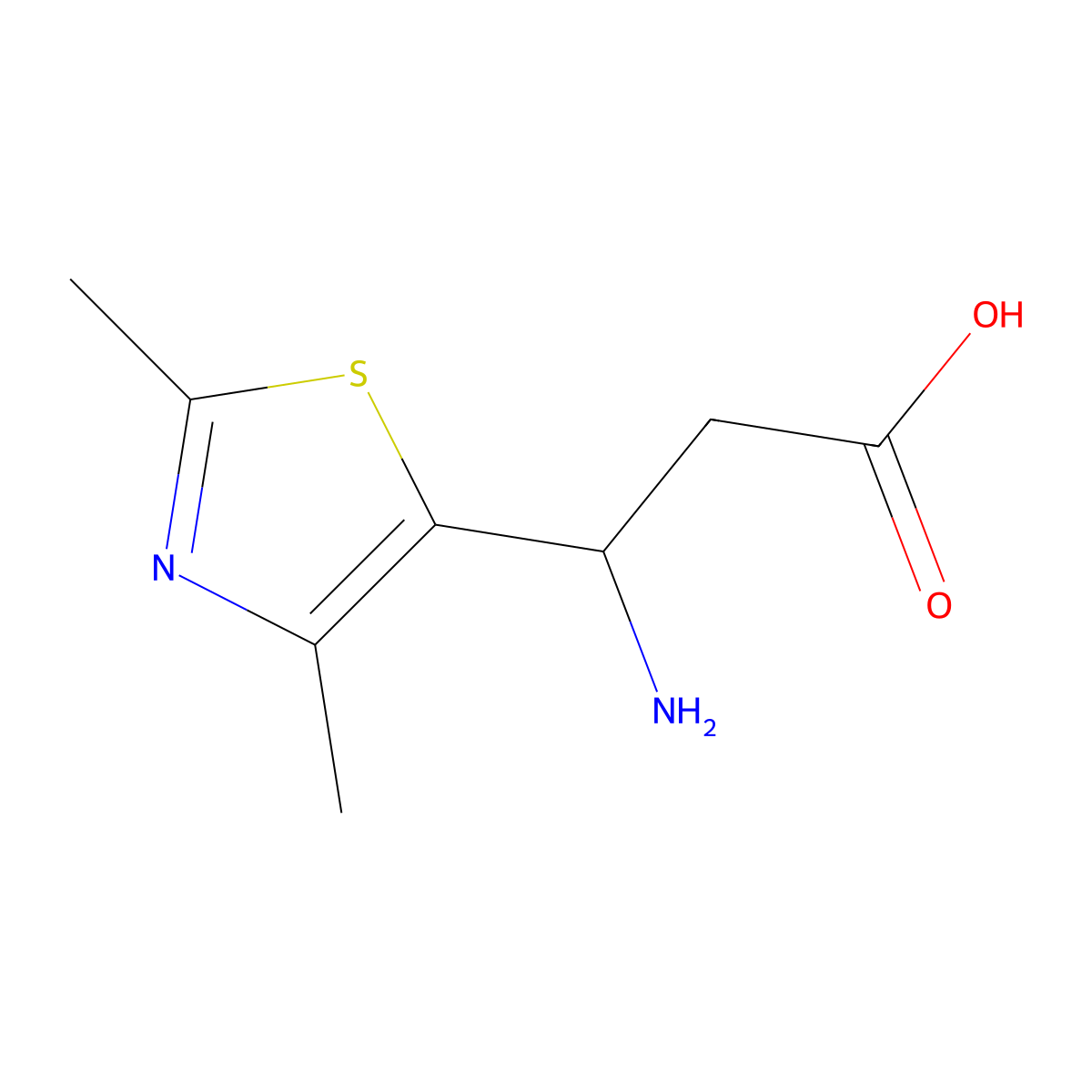 3-Amino-3-(dimethyl-1,3-thiazol-5-YL)propanoic acid molecular structure, CAS 773118-92-6
