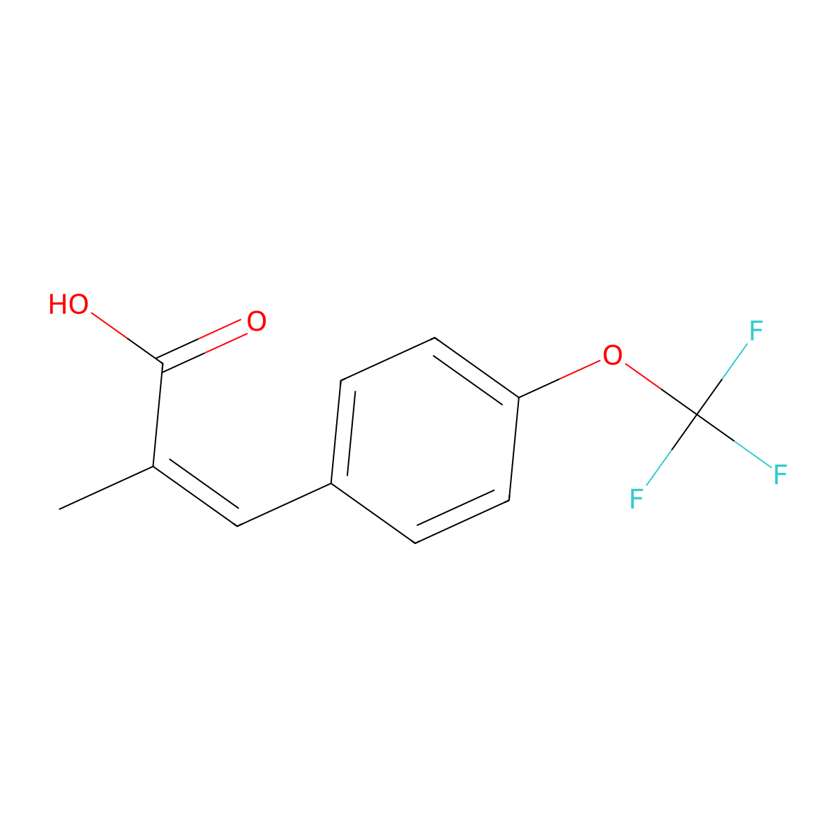 2-Methyl-3-[4-(trifluoromethoxy)phenyl]prop-2-enoic acid molecular structure, CAS 773121-23-6