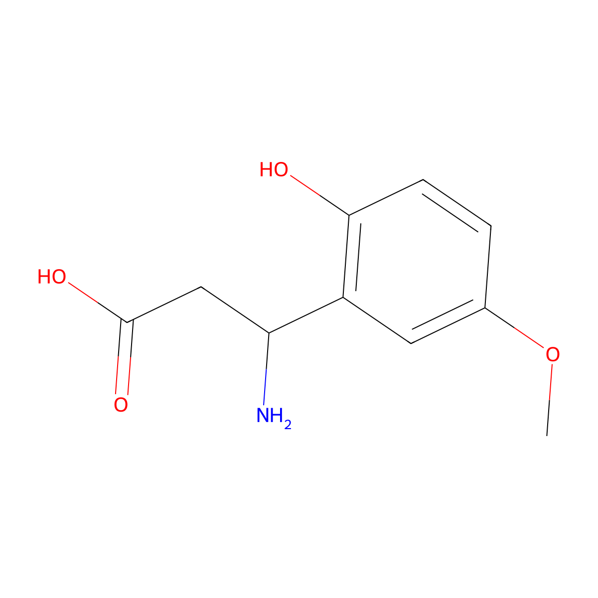 3-Amino-3-(2-hydroxy-5-methoxyphenyl)propanoic acid molecular structure, CAS 773122-03-5