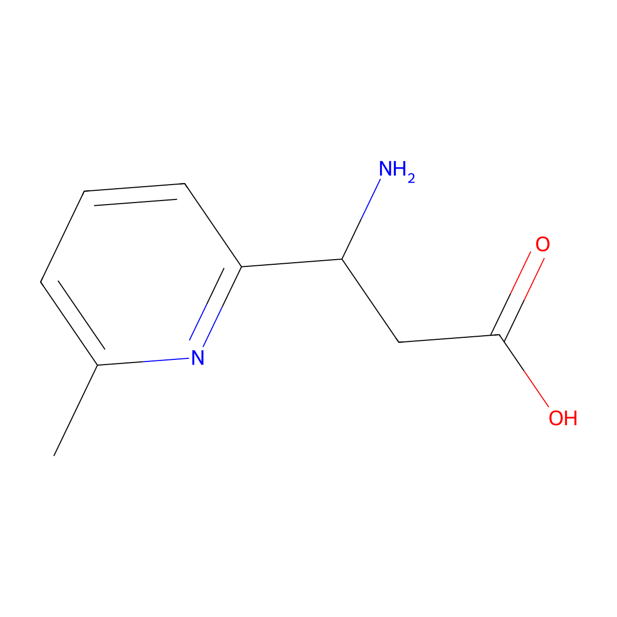 3-Amino-3-(6-methylpyridin-2-yl)propanoic acid molecular structure, CAS 773122-42-2