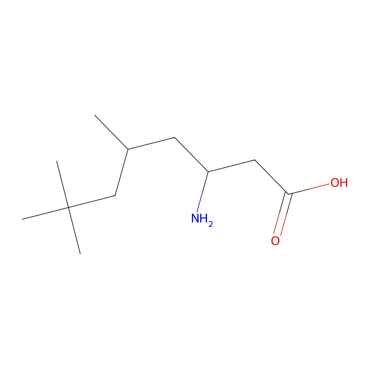 3-Amino-5,7,7-trimethyloctanoic acid molecular structure, CAS 773122-45-5