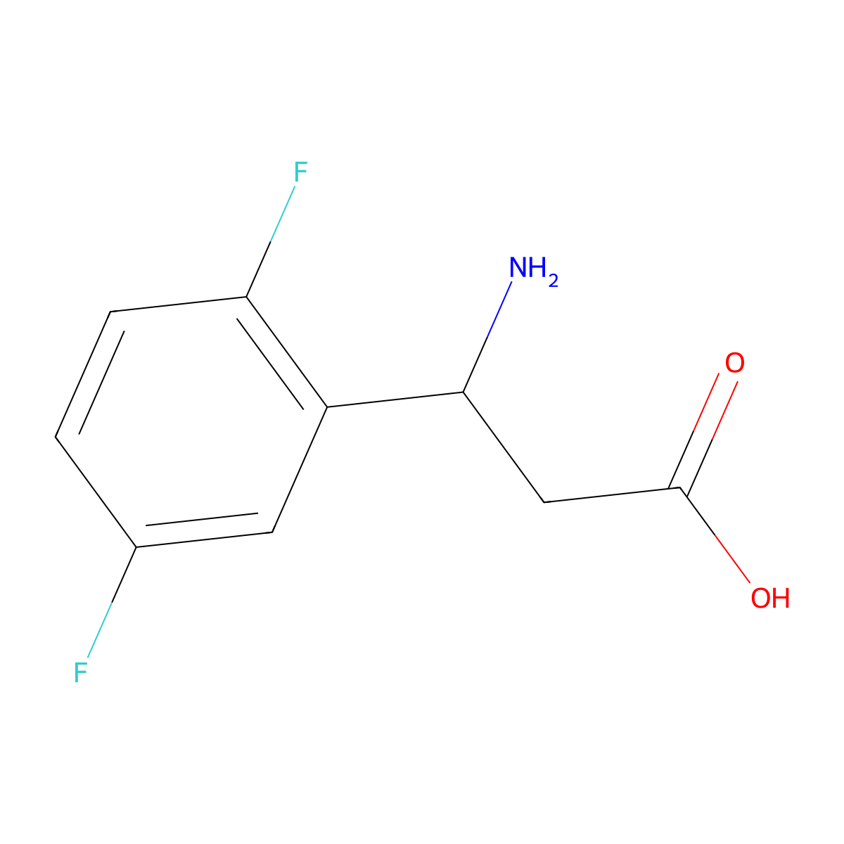 3-Amino-3-(2,5-difluorophenyl)propanoic acid molecular structure, CAS 773122-52-4