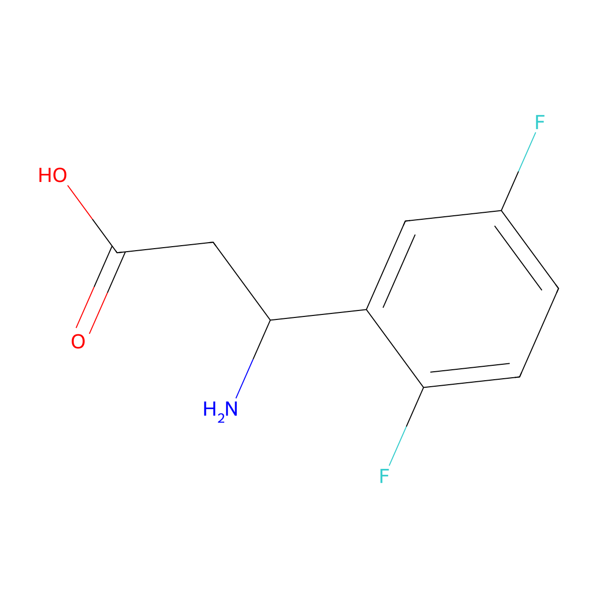 3-Amino-3-(2,5-difluorophenyl)propanoic acid molecular structure, CAS 773122-52-4