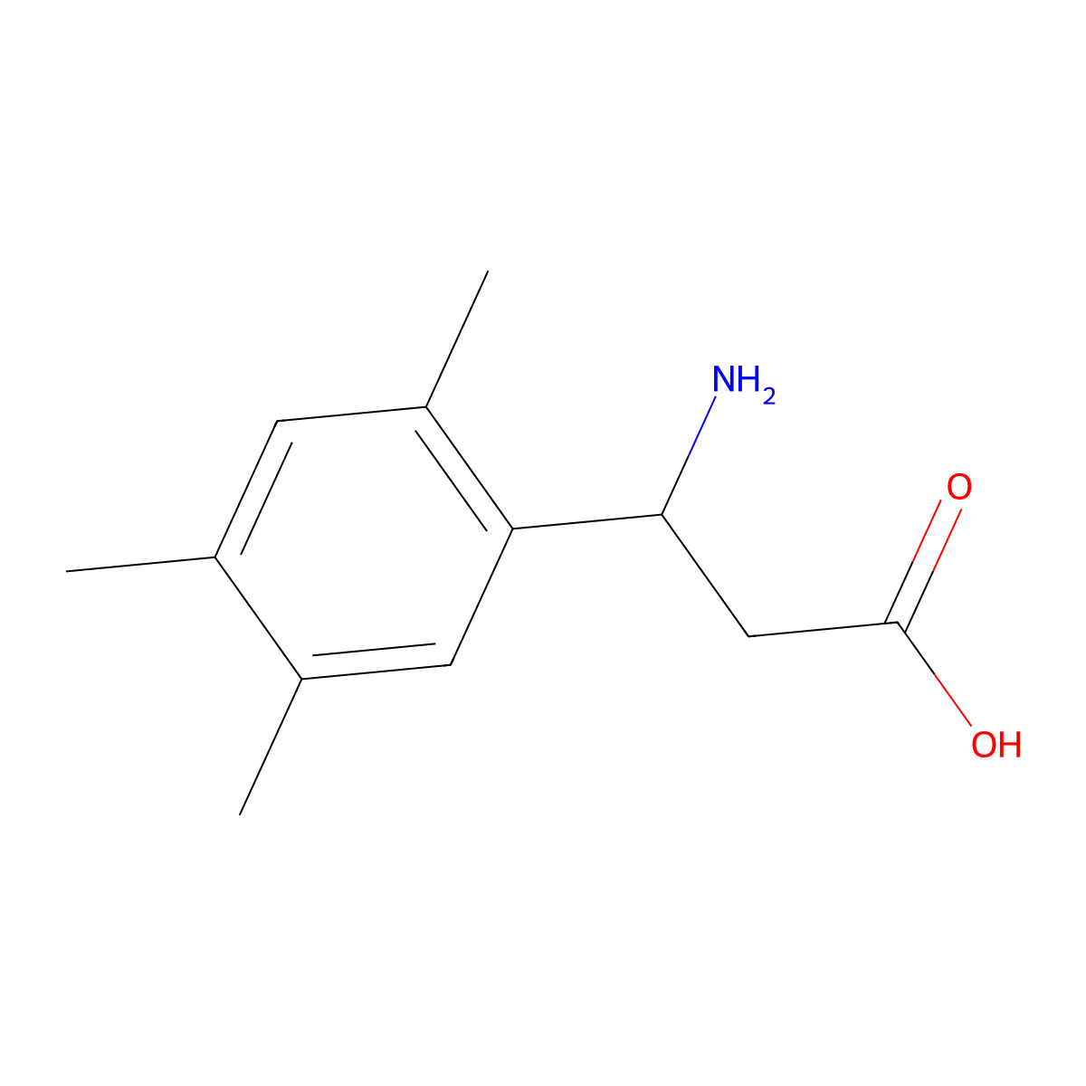 3-amino-3-(2,4,5-trimethylphenyl)propanoic Acid molecular structure, CAS 773122-62-6