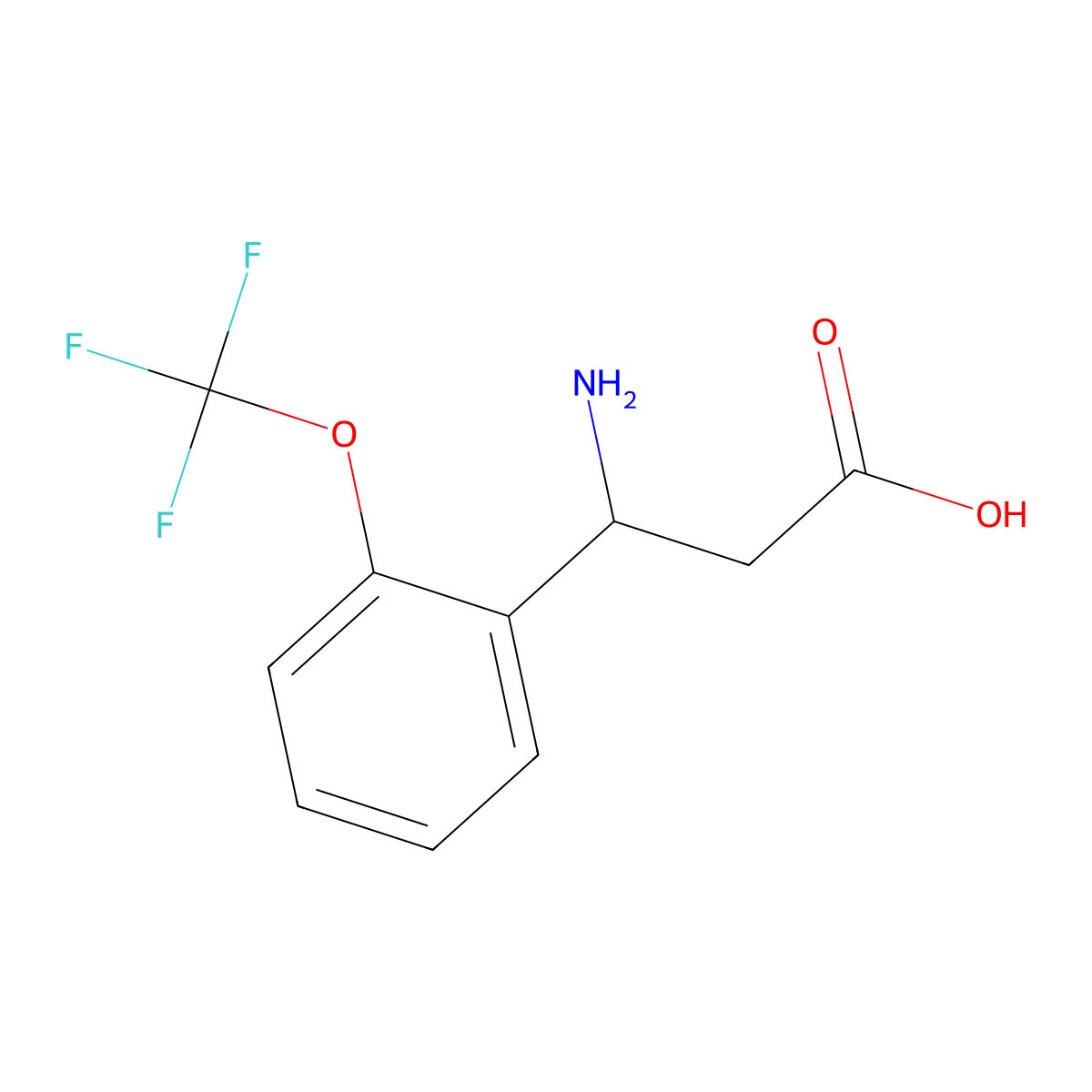 3-Amino-3-[2-(trifluoromethoxy)phenyl]propanoic acid molecular structure, CAS 773122-83-1