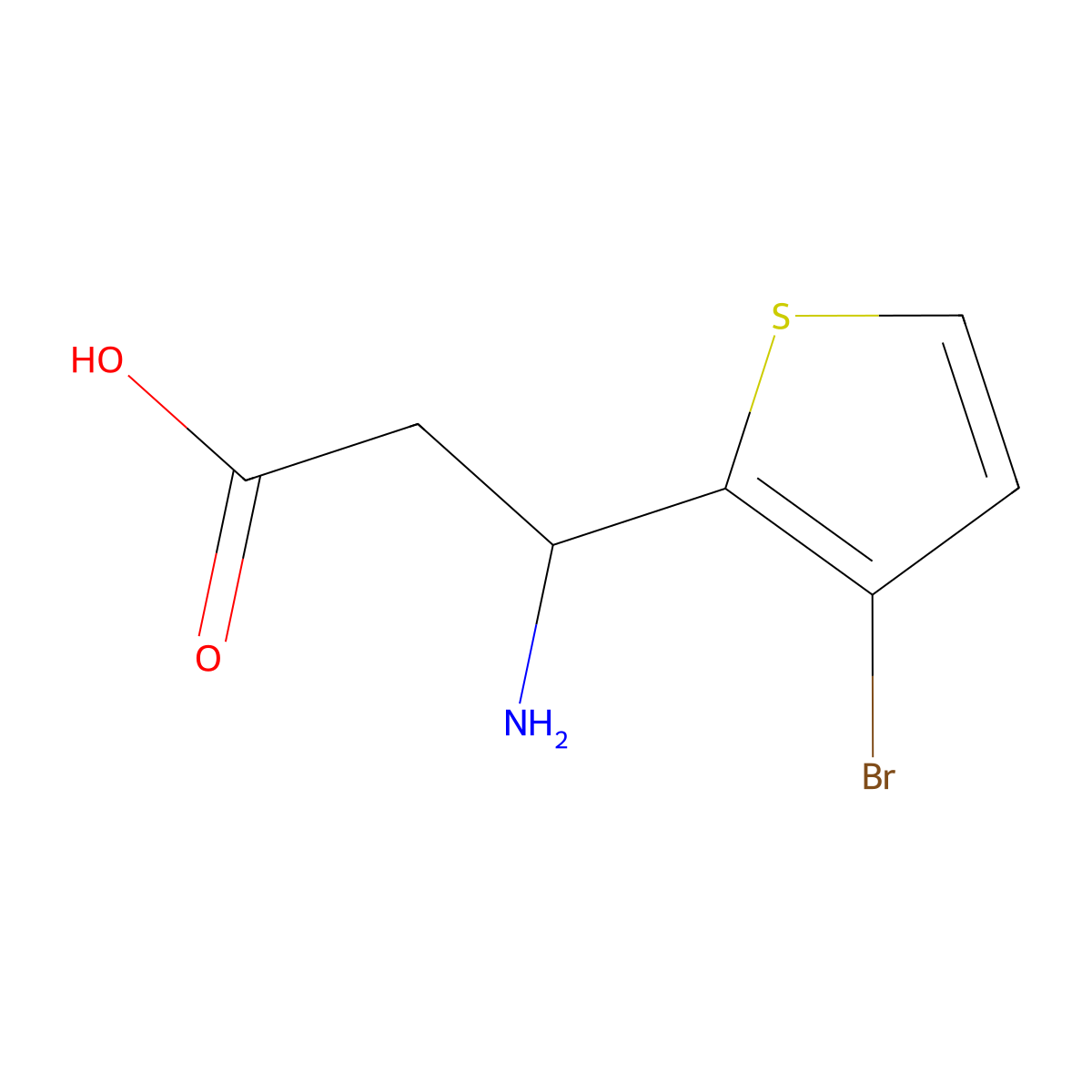 3-Amino-3-(3-bromothiophen-2-yl)propanoic acid molecular structure, CAS 773123-16-3