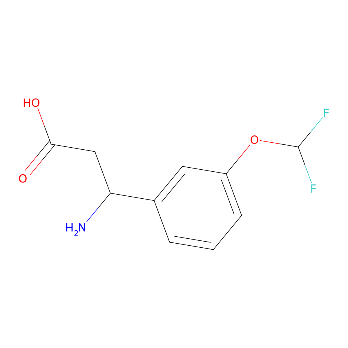 3-Amino-3-(3-(difluoromethoxy)phenyl)propanoic acid molecular structure, CAS 773123-55-0