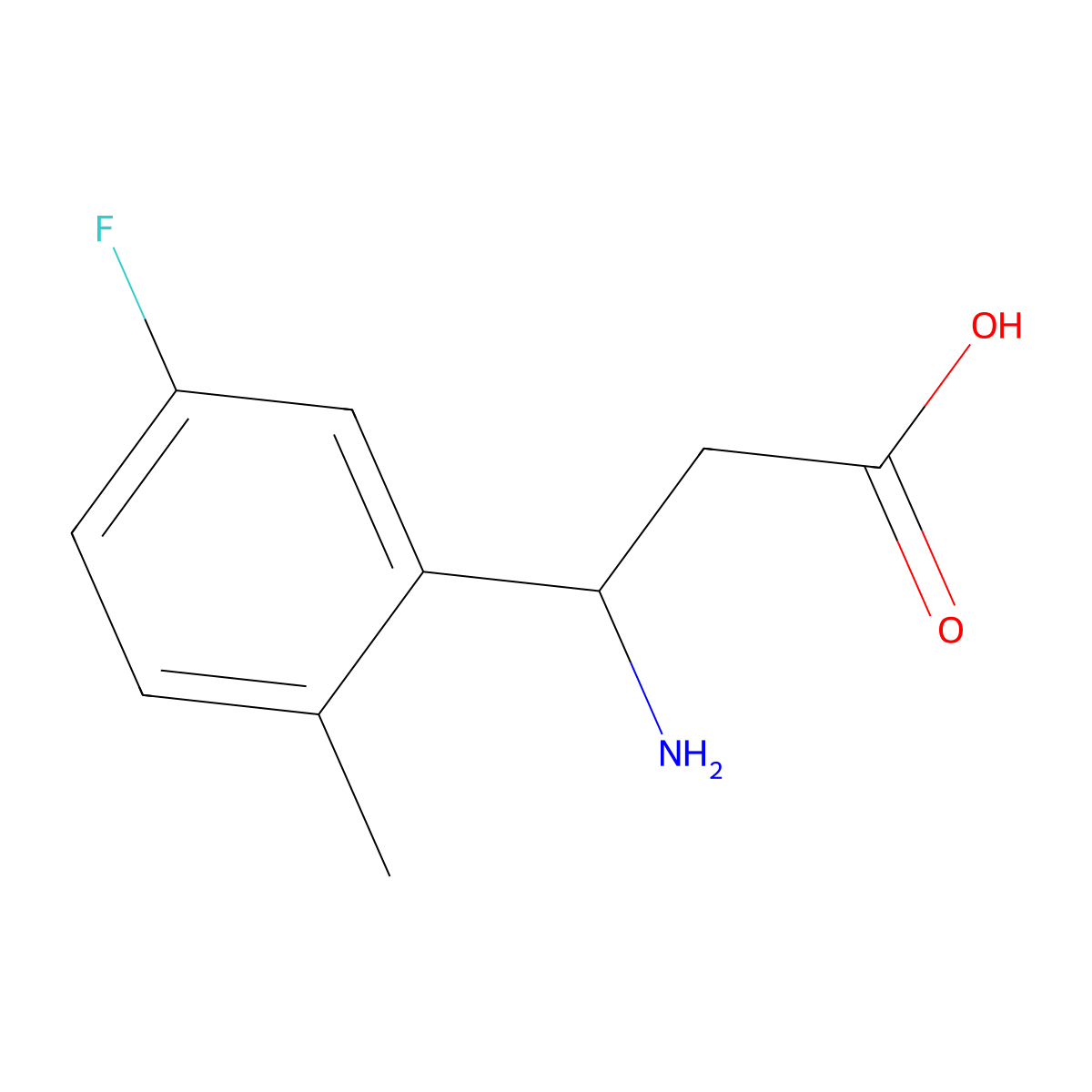 3-Amino-3-(5-fluoro-2-methylphenyl)propanoic acid molecular structure, CAS 773123-91-4