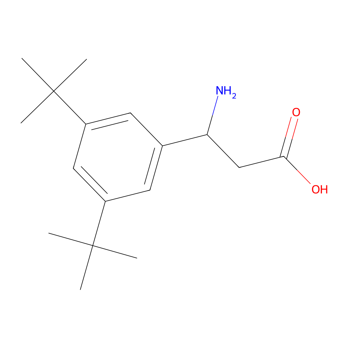 3-Amino-3-(3,5-di-tert-butylphenyl)propionic acid molecular structure, CAS 773124-25-7