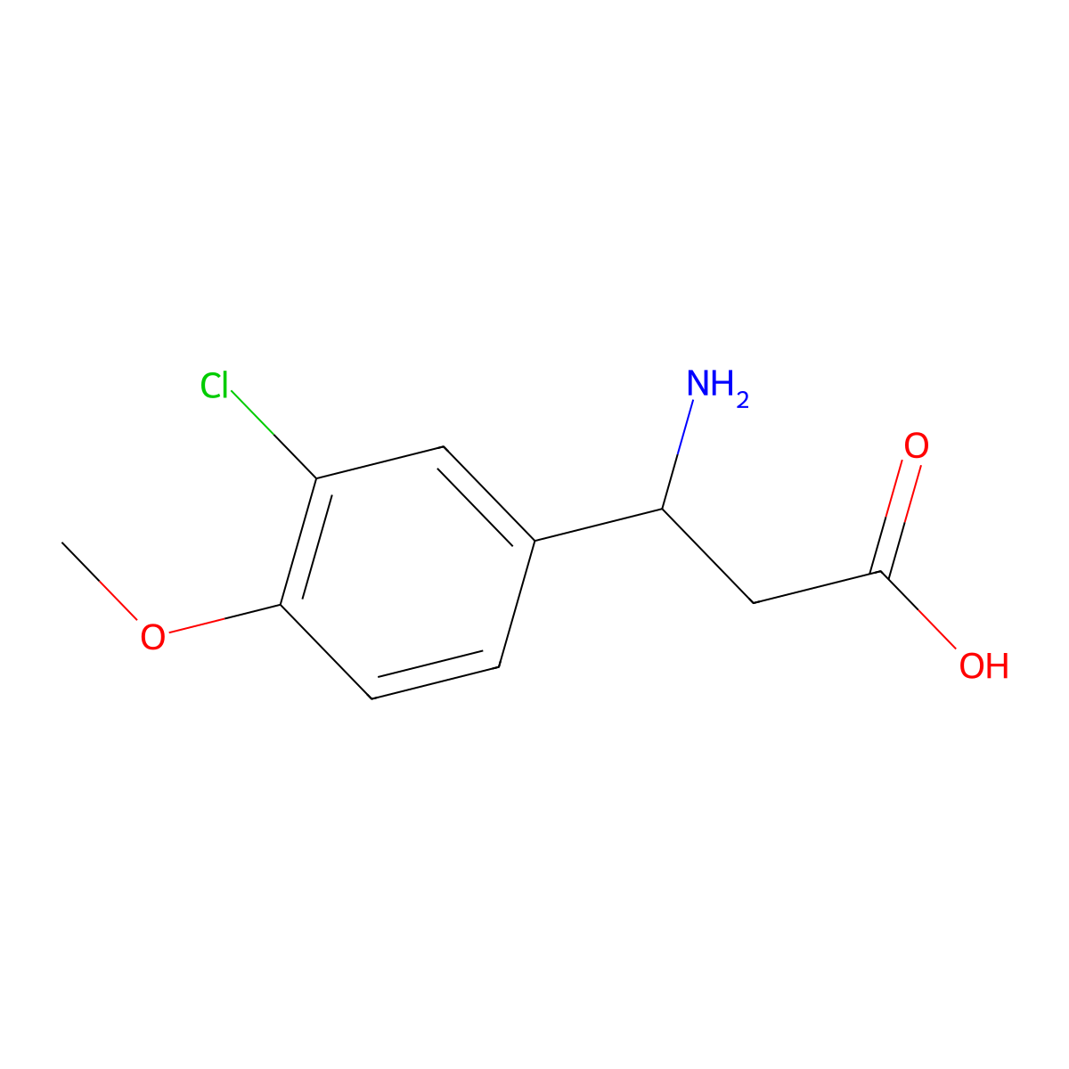 3-Amino-3-(3-chloro-4-methoxyphenyl)propanoic acid molecular structure, CAS 773125-23-8