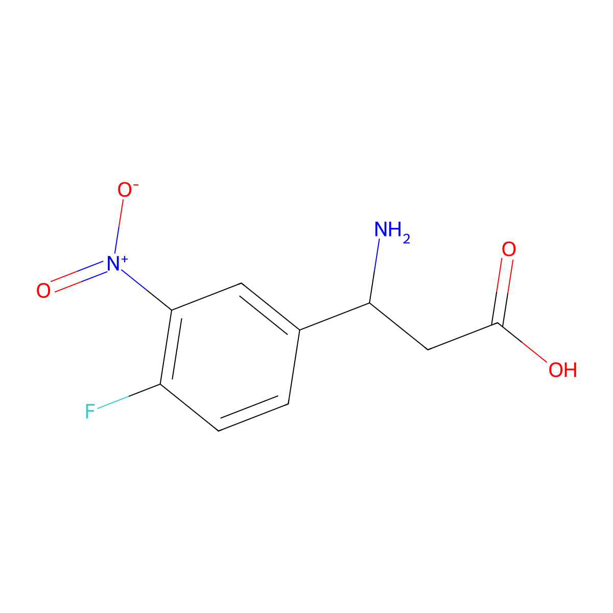 3-Amino-3-(4-fluoro-3-nitrophenyl)propanoic acid molecular structure, CAS 773126-10-6