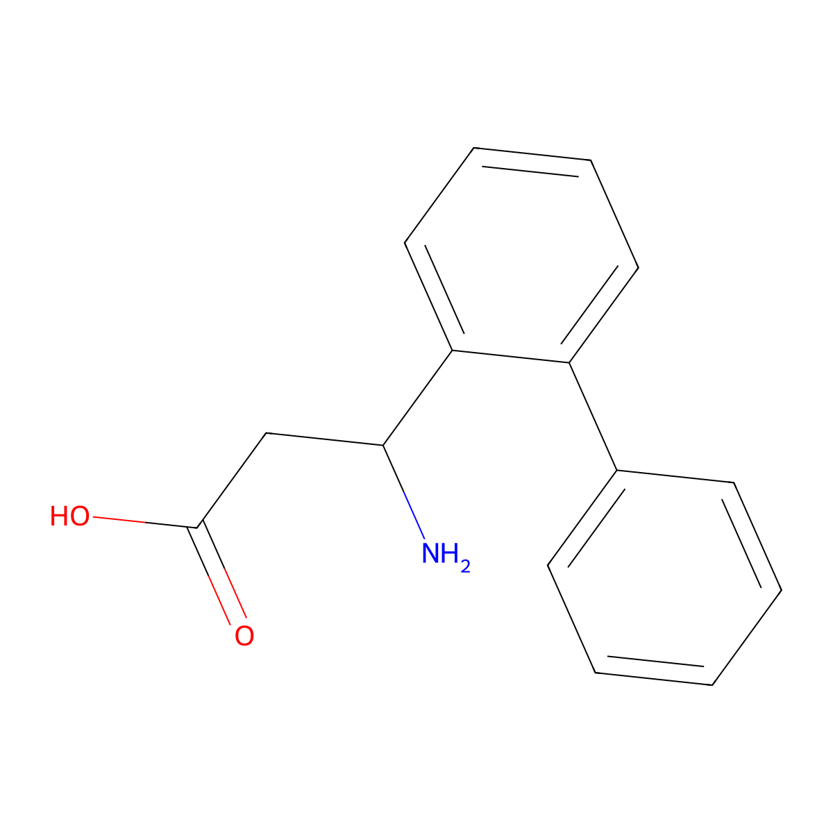 3-Amino-3-(2-phenylphenyl)propanoic acid molecular structure, CAS 773126-11-7