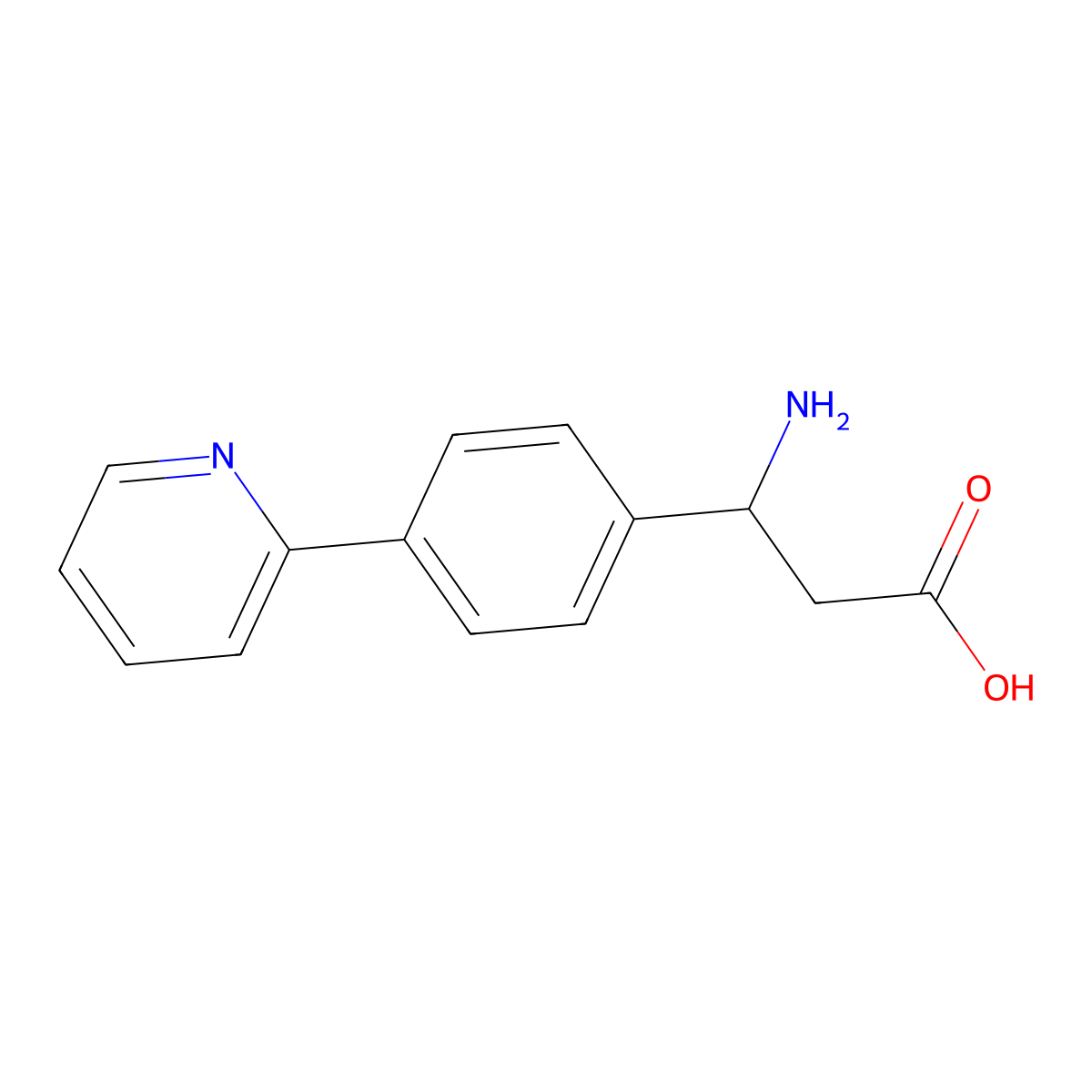 3-Amino-3-(4-pyridin-2-ylphenyl)propanoic acid molecular structure, CAS 773126-13-9